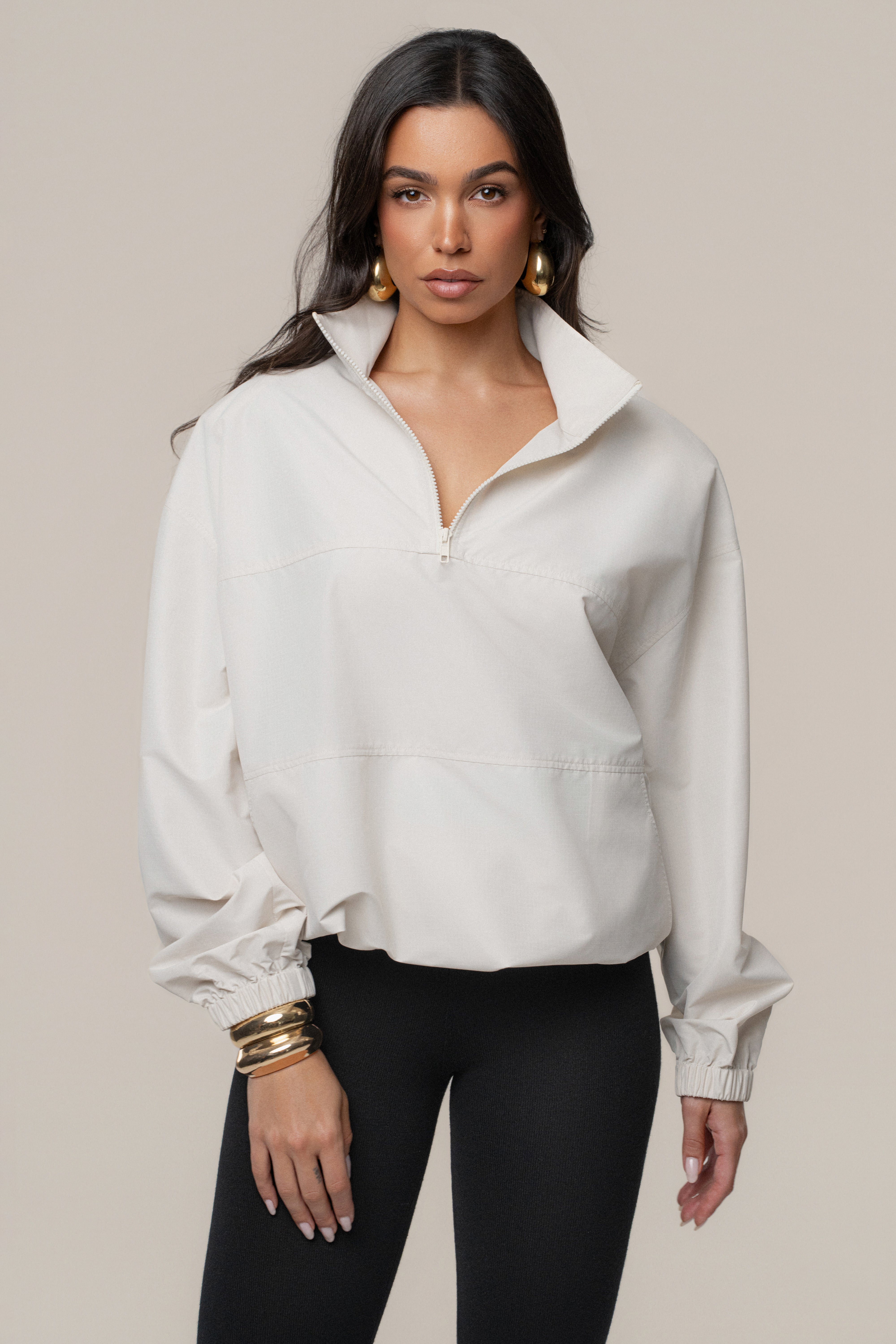 Milk Oversized Funnel Jacket - JLUXLABEL