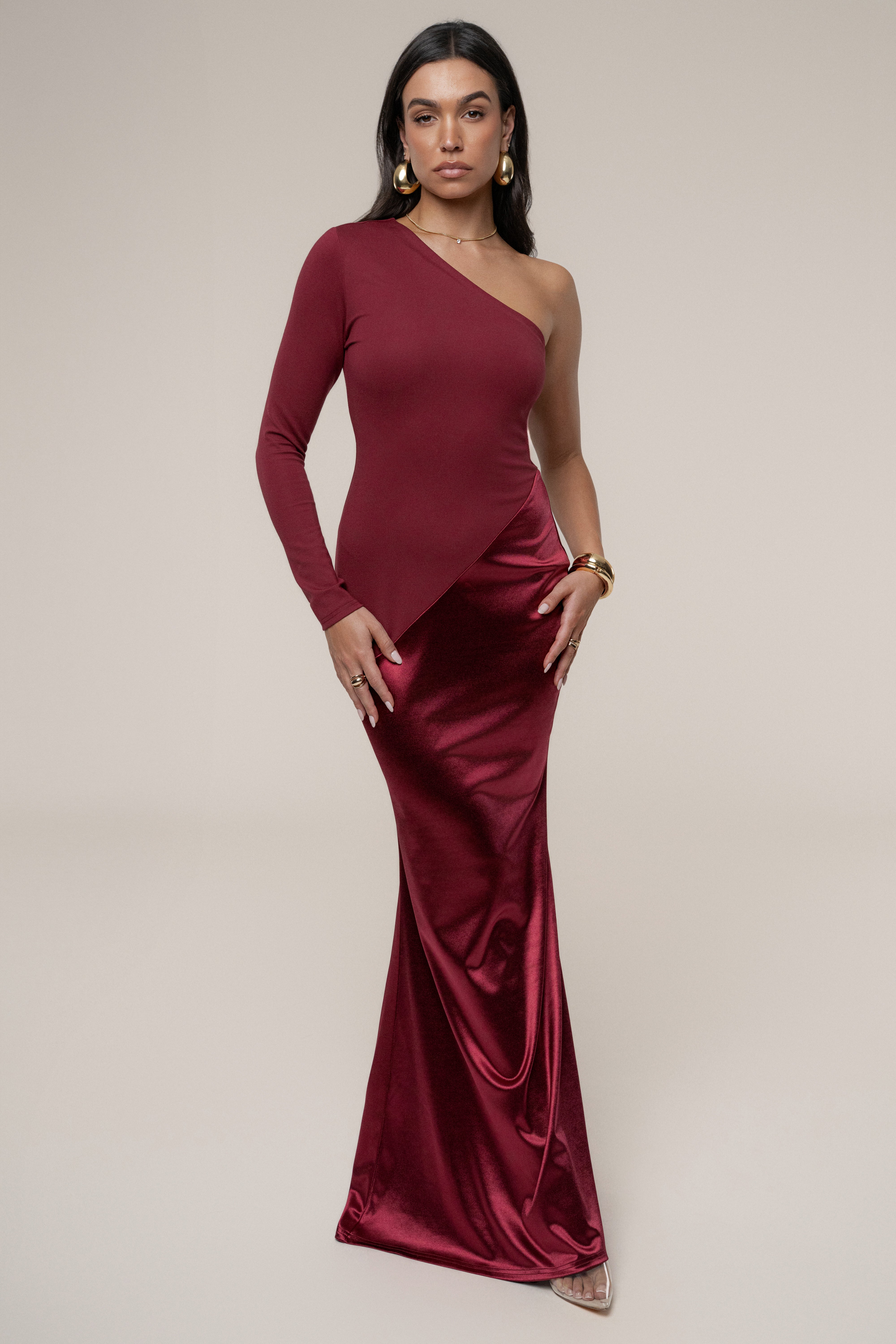 Burgundy Look Of Desire Maxi Dress - JLUXLABEL
