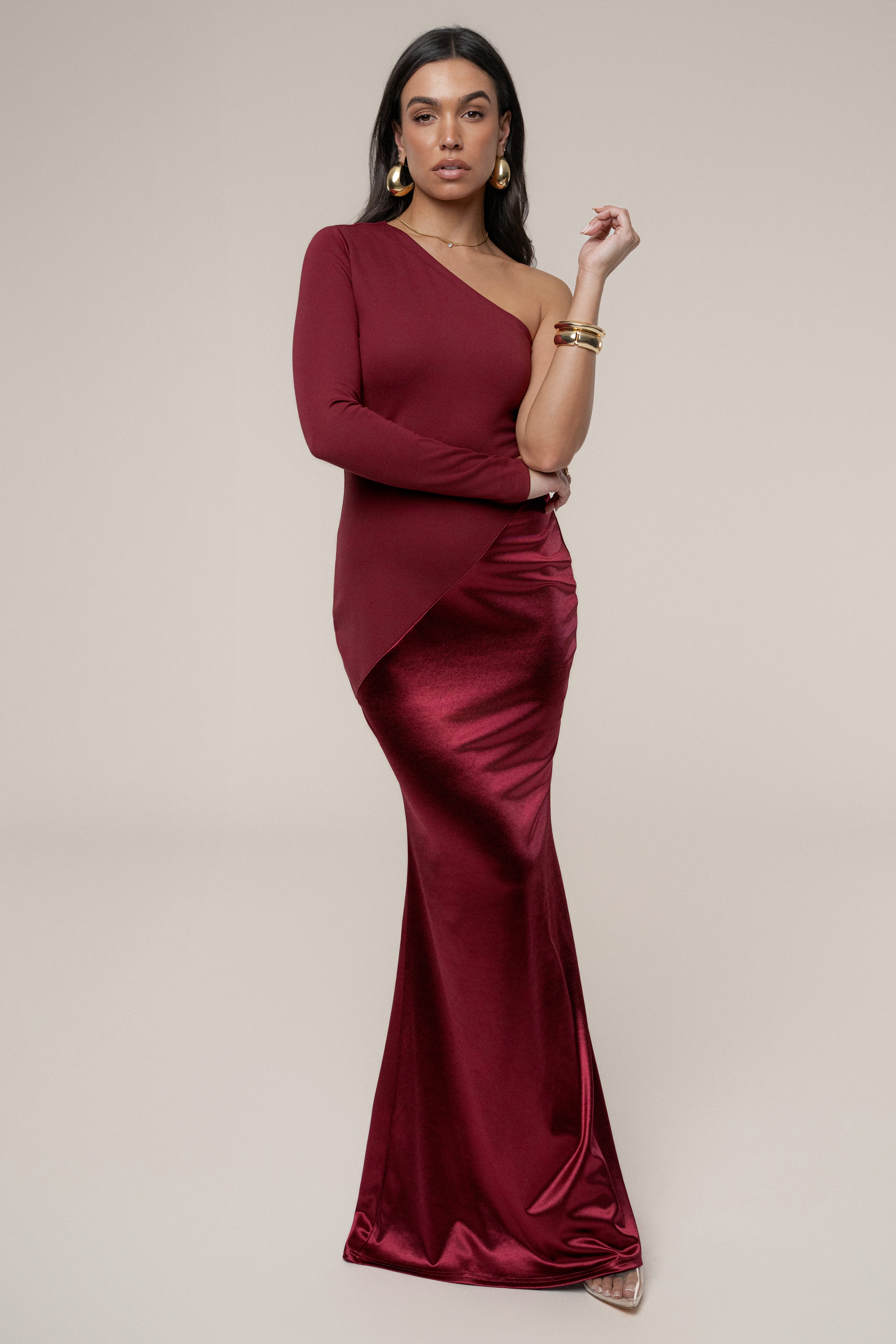 Burgundy Look Of Desire Maxi Dress - JLUXLABEL