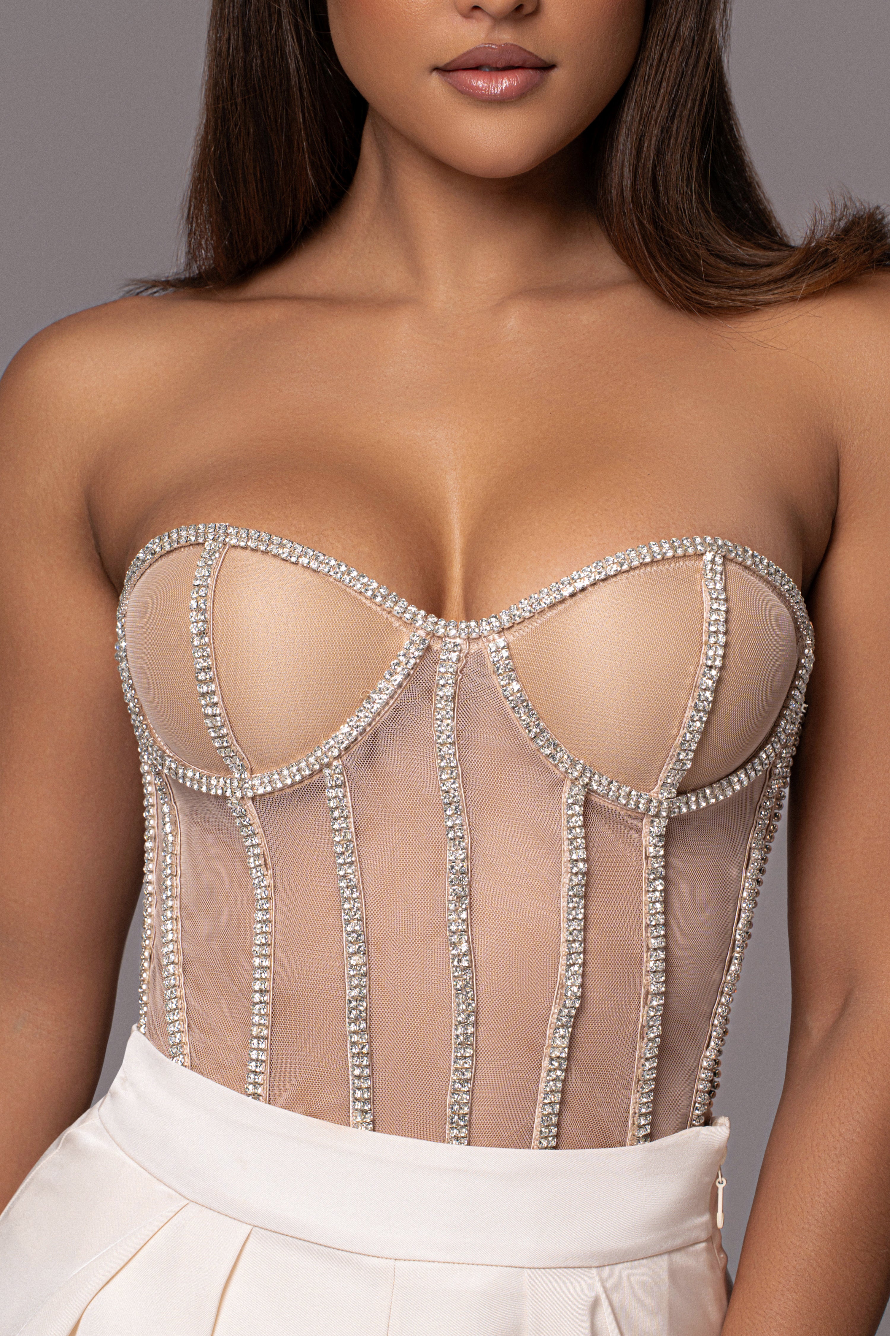 LIMITED EDITION Light Rhinestone Crystal Corset - JLUXLABEL