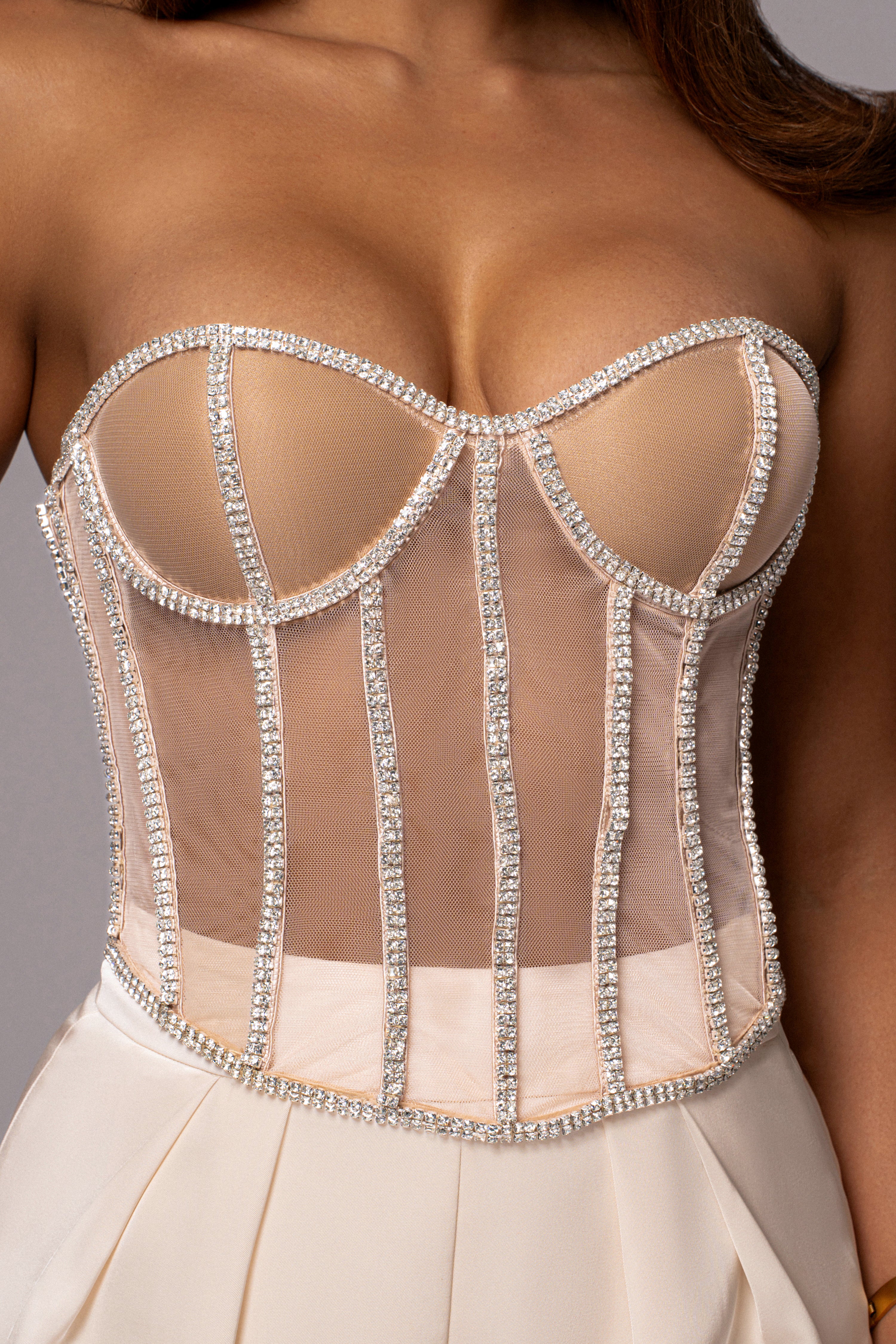 LIMITED EDITION Light Rhinestone Crystal Corset - JLUXLABEL