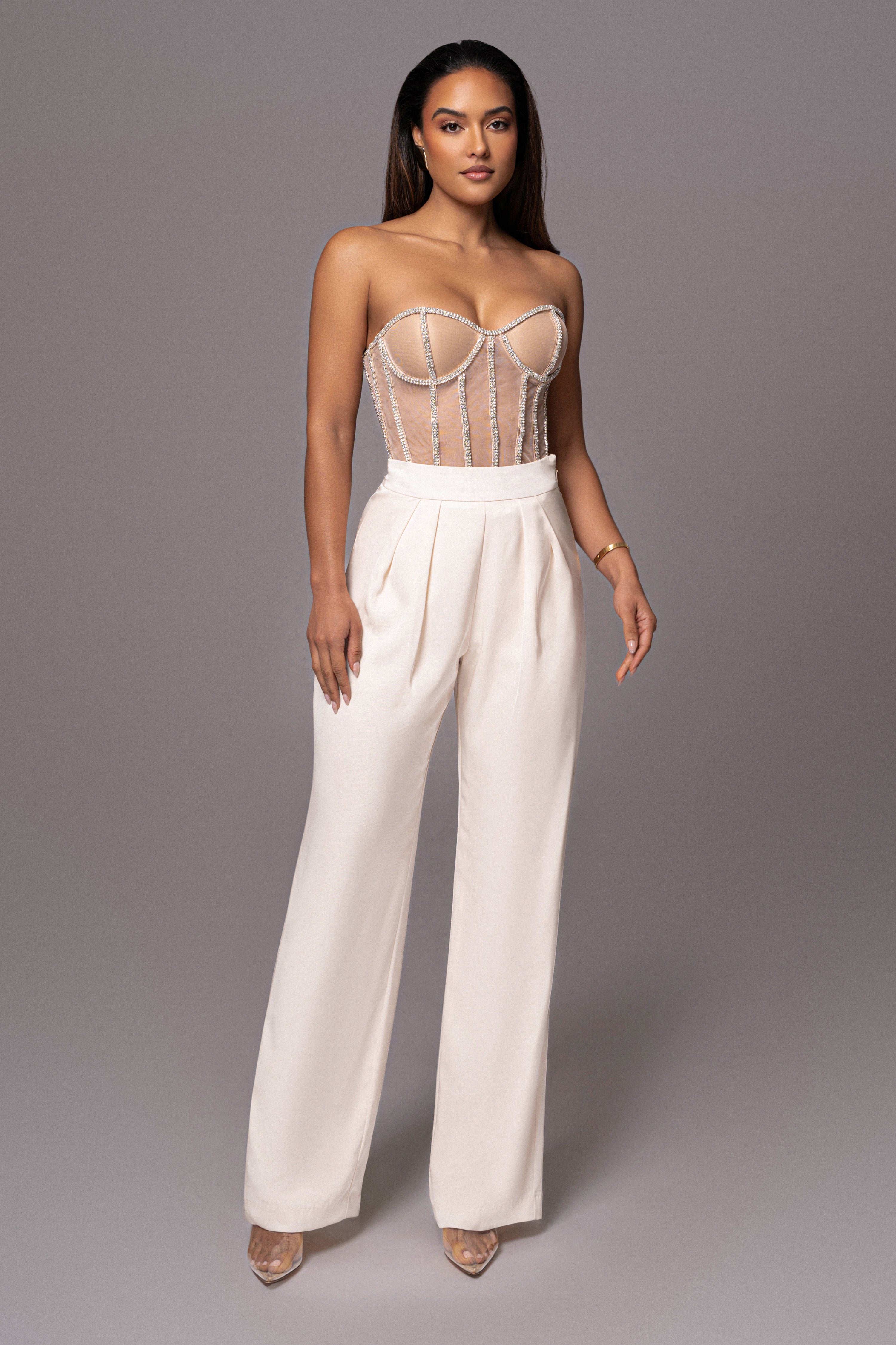 LIMITED EDITION Light Rhinestone Crystal Corset - JLUXLABEL