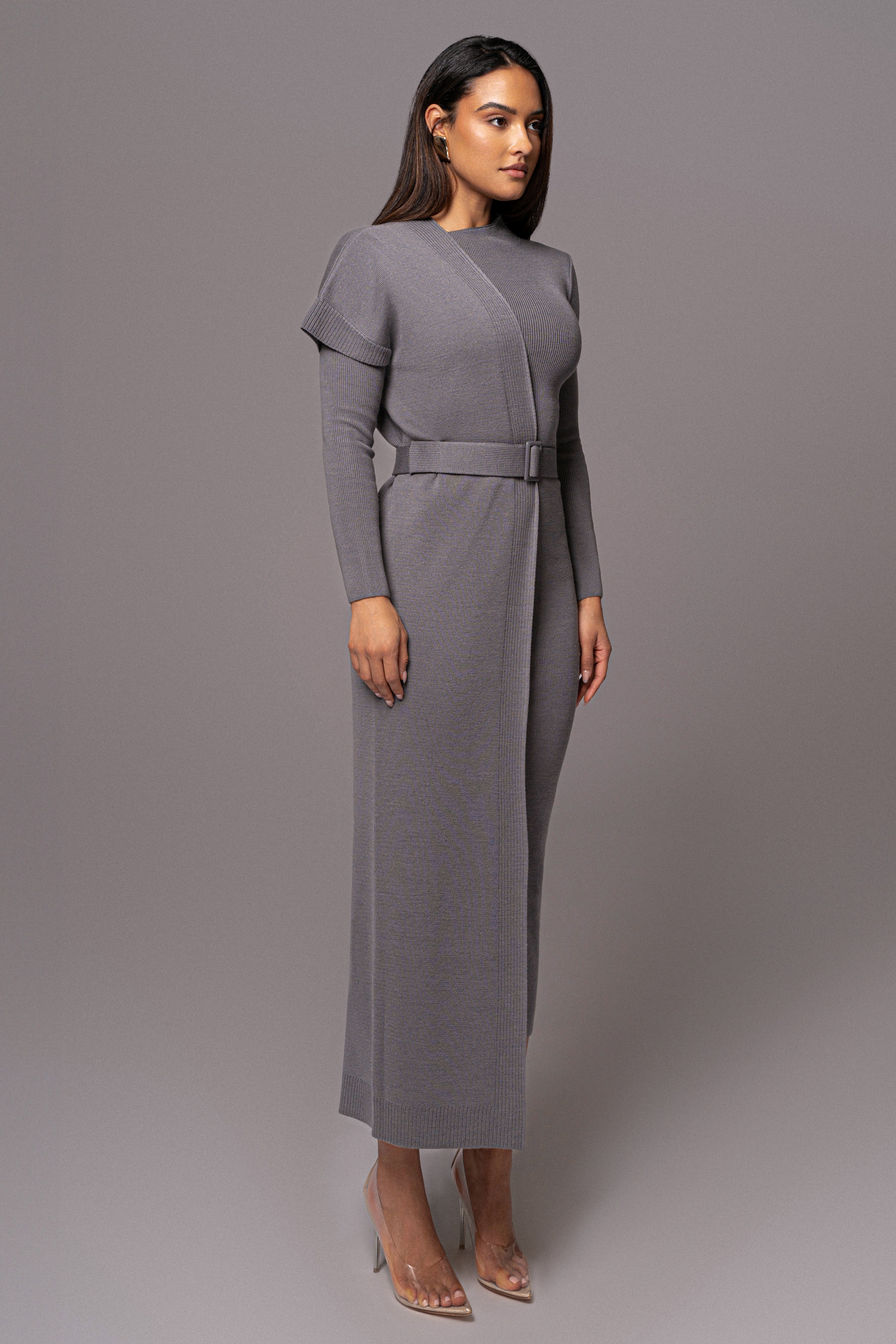 Grey Meant To Be Knit Maxi Dress - JLUXLABEL