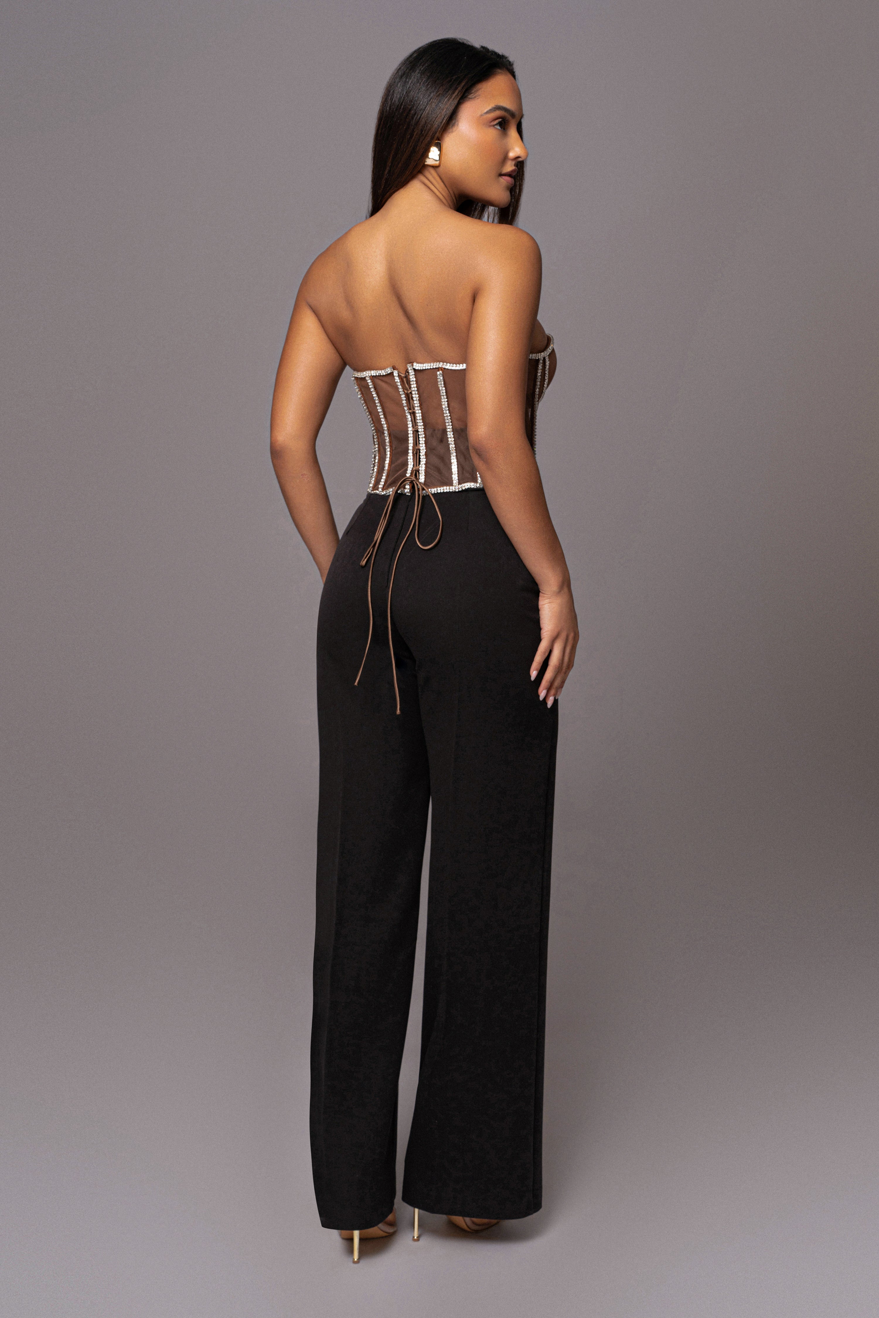 LIMITED EDITION Dark Rhinestone Crystal Corset - JLUXLABEL