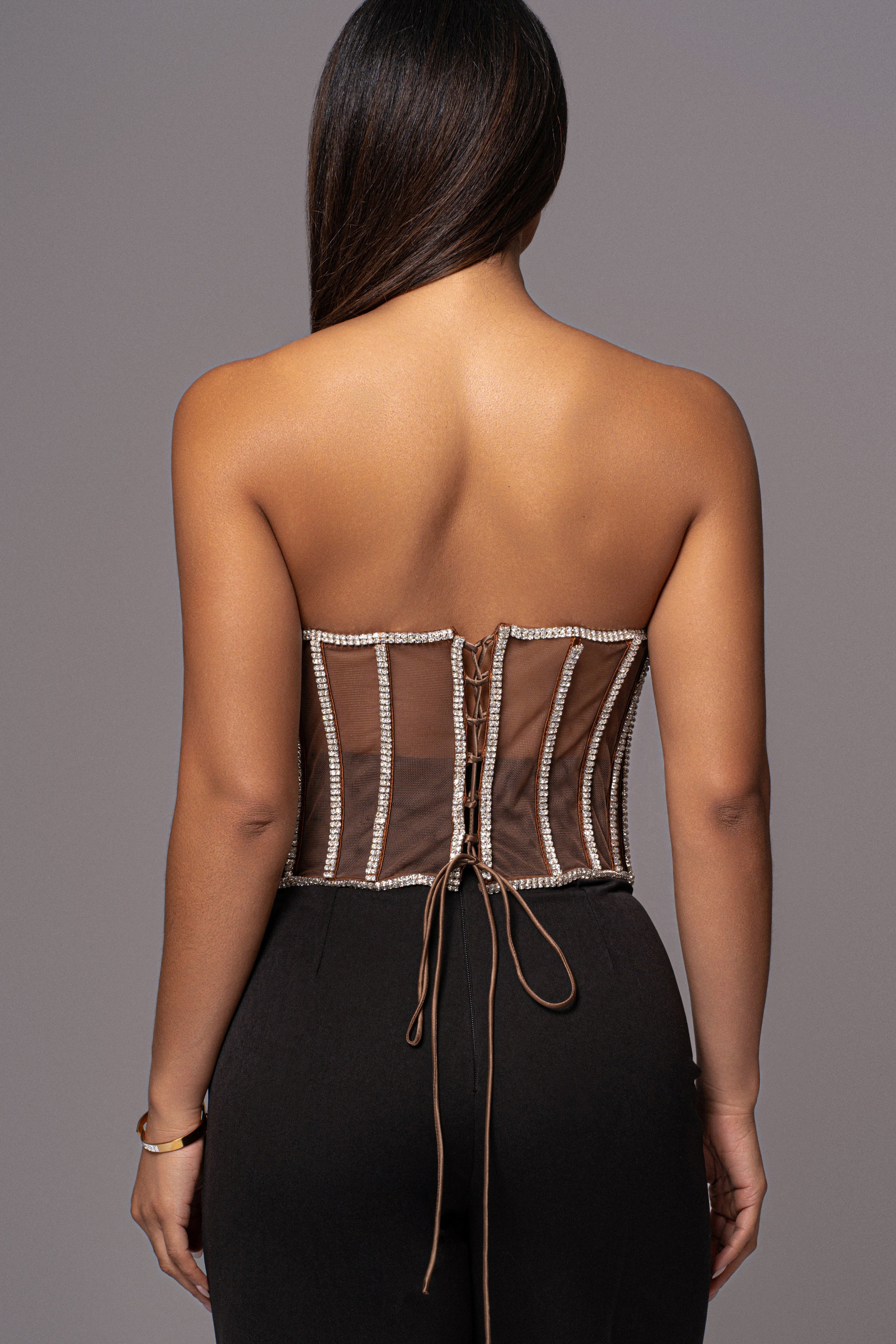 LIMITED EDITION Dark Rhinestone Crystal Corset - JLUXLABEL