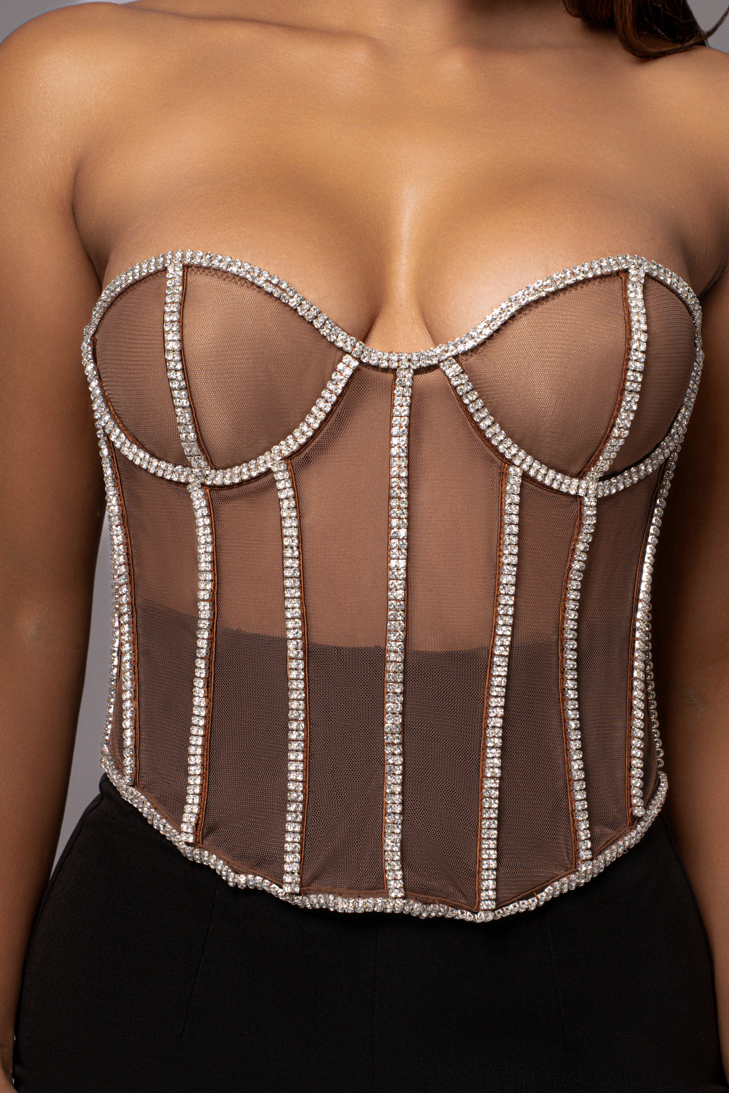 LIMITED EDITION Dark Rhinestone Crystal Corset - JLUXLABEL
