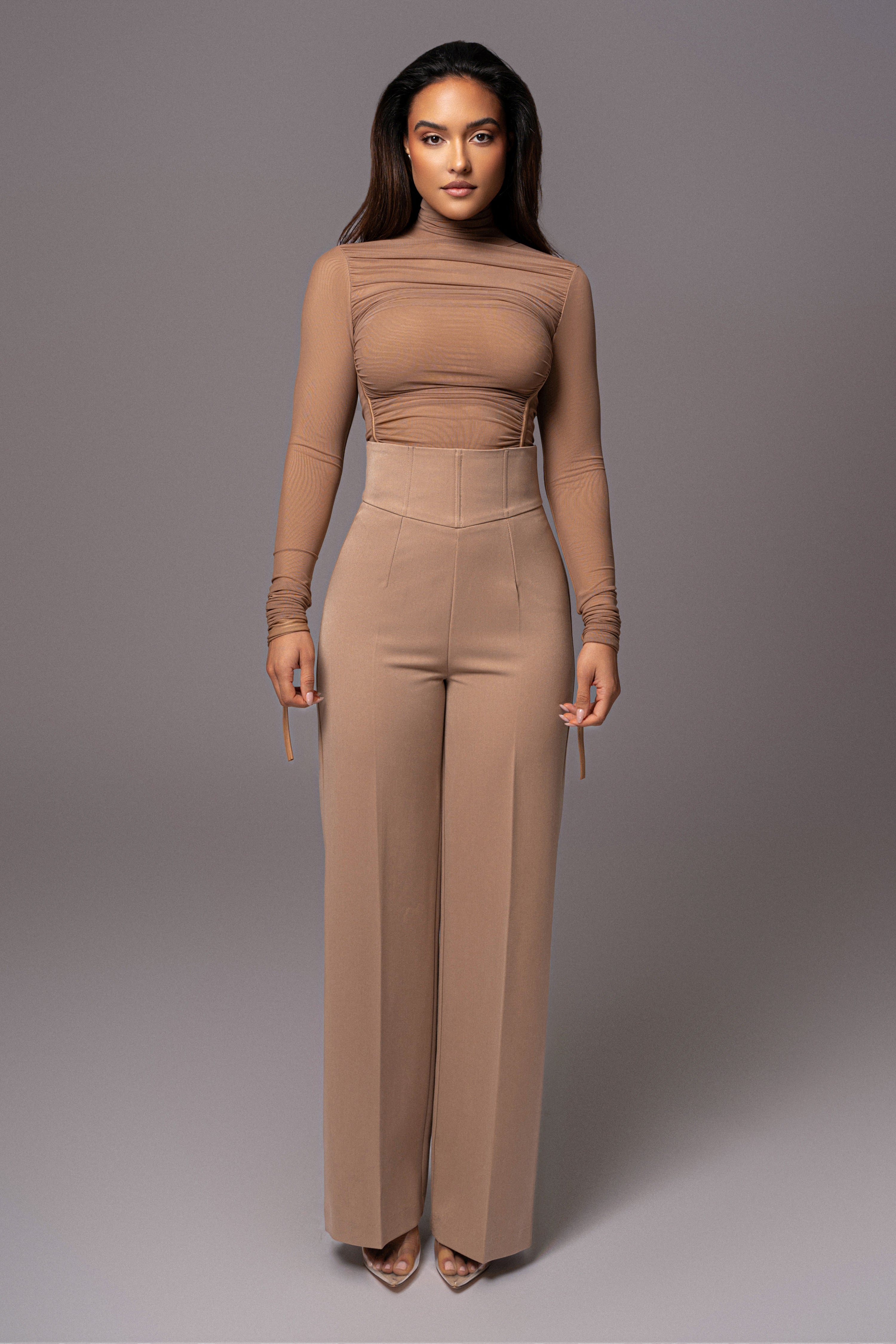 Tan Novena Woven Pants - JLUXLABEL