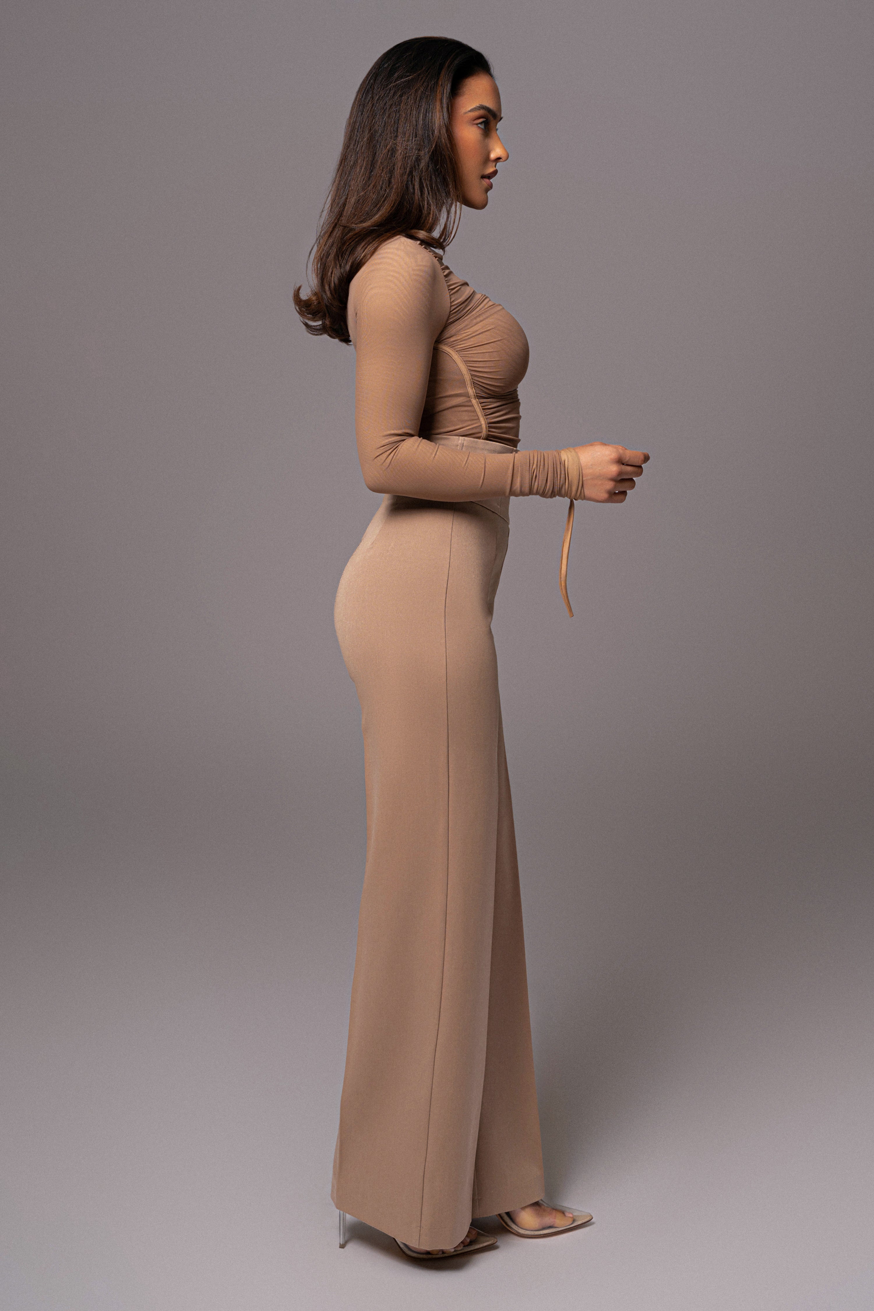 Tan Novena Woven Pants - JLUXLABEL