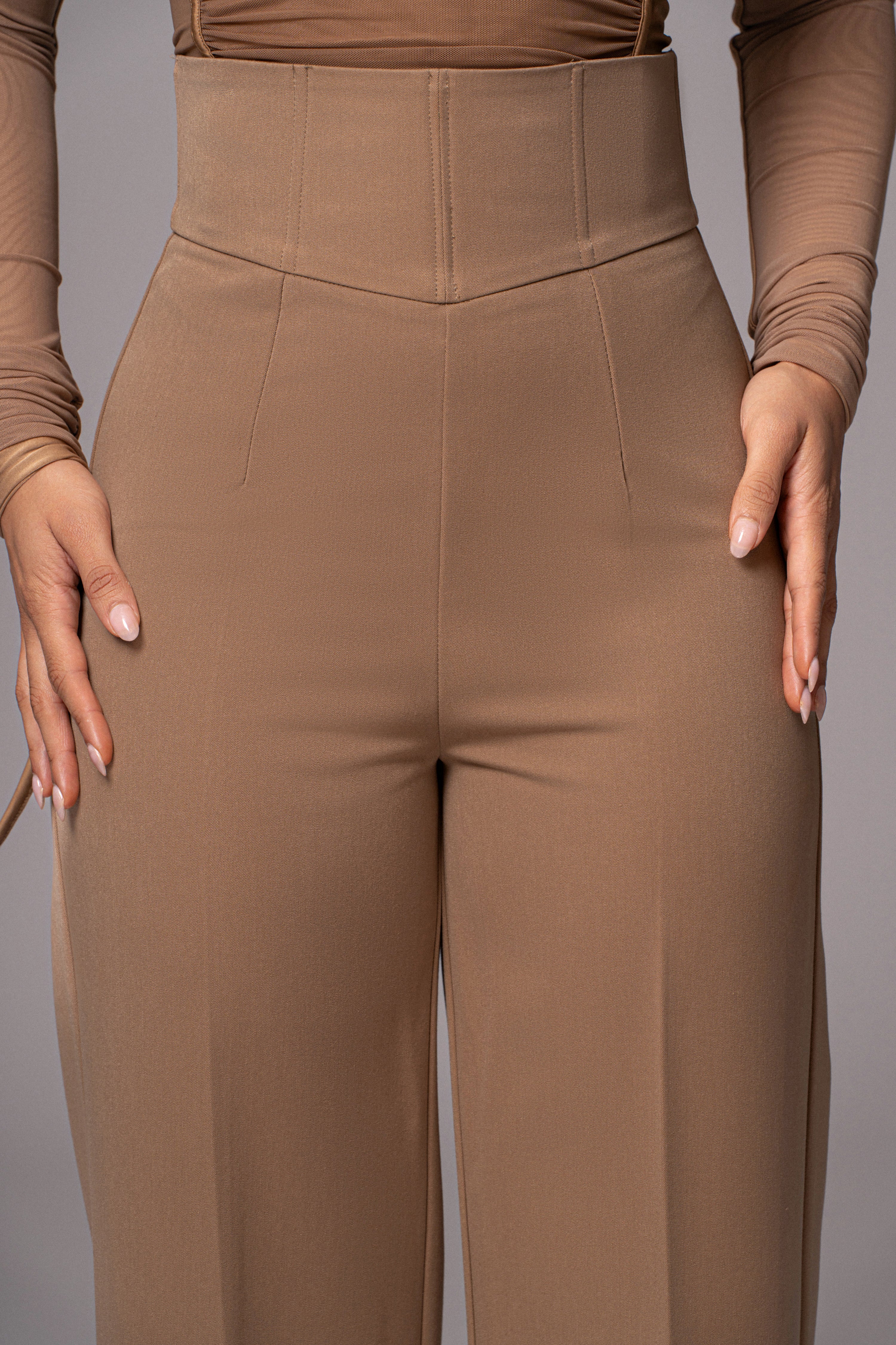Tan Novena Woven Pants - JLUXLABEL