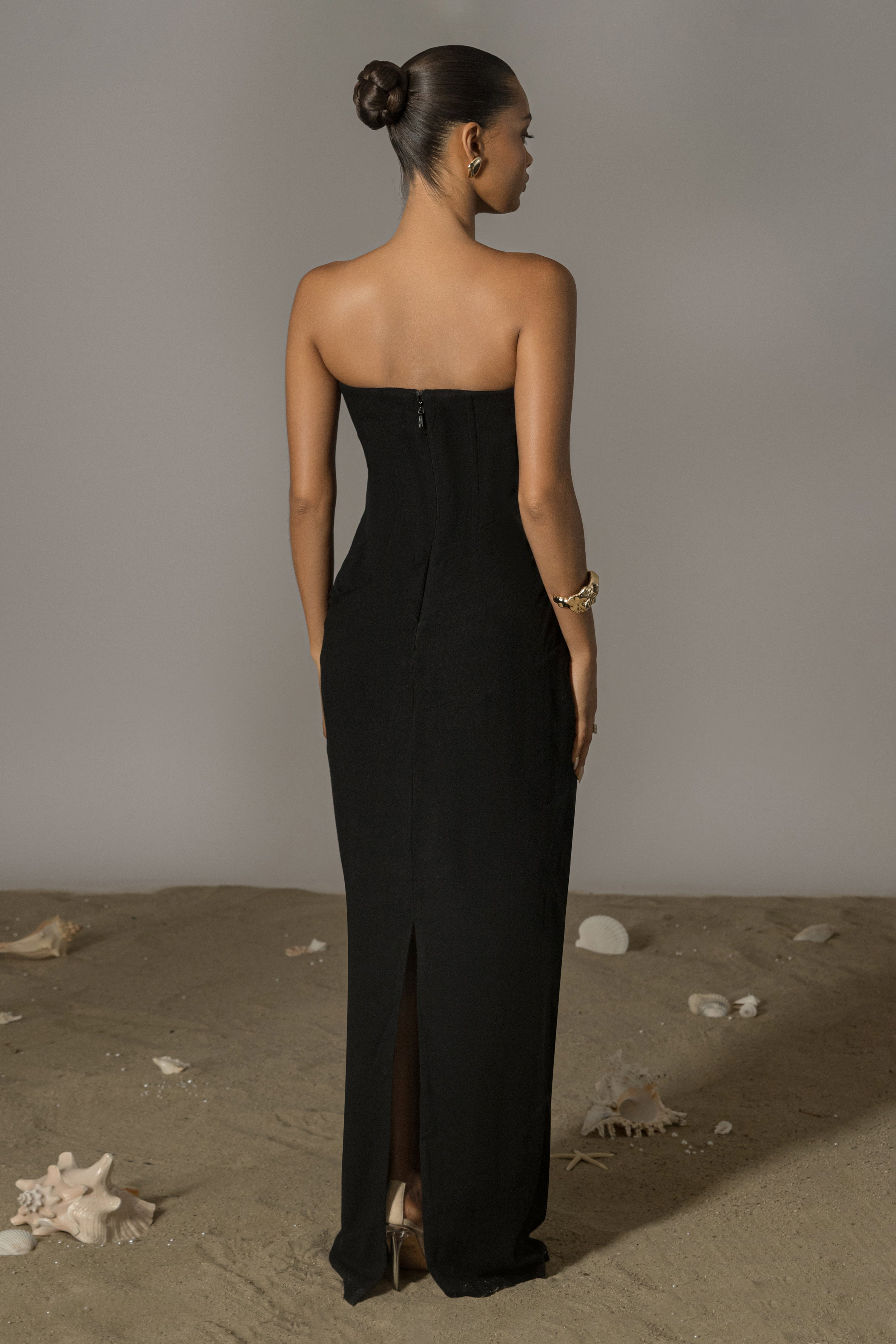 Black Journey Linen Maxi Dress - JLUXLABEL
