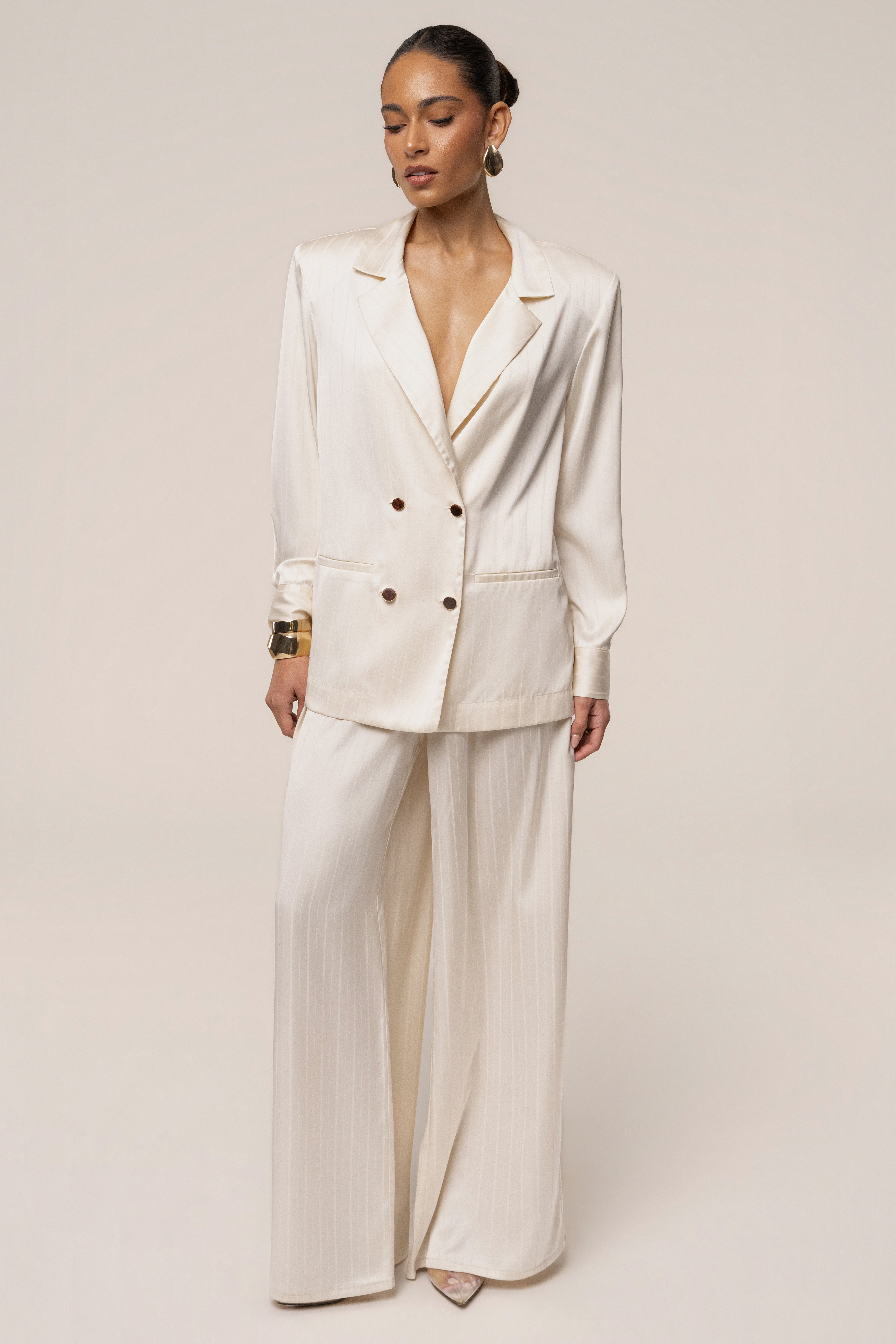 Ivory JLUXLABEL The Standard Pant, stylish bottoms with a tailored fit, displayed on a neutral background.