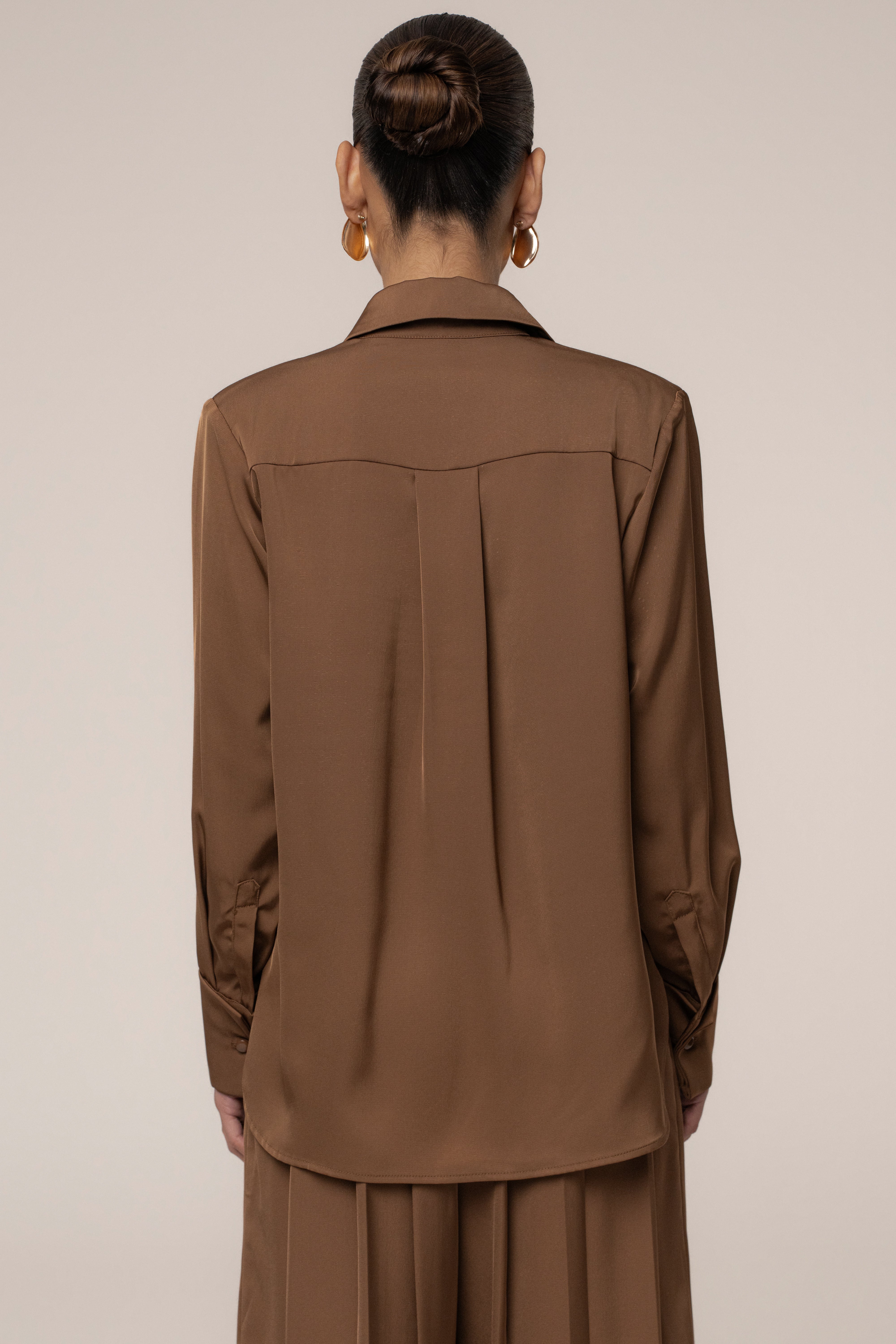 Brown Misty Button Up