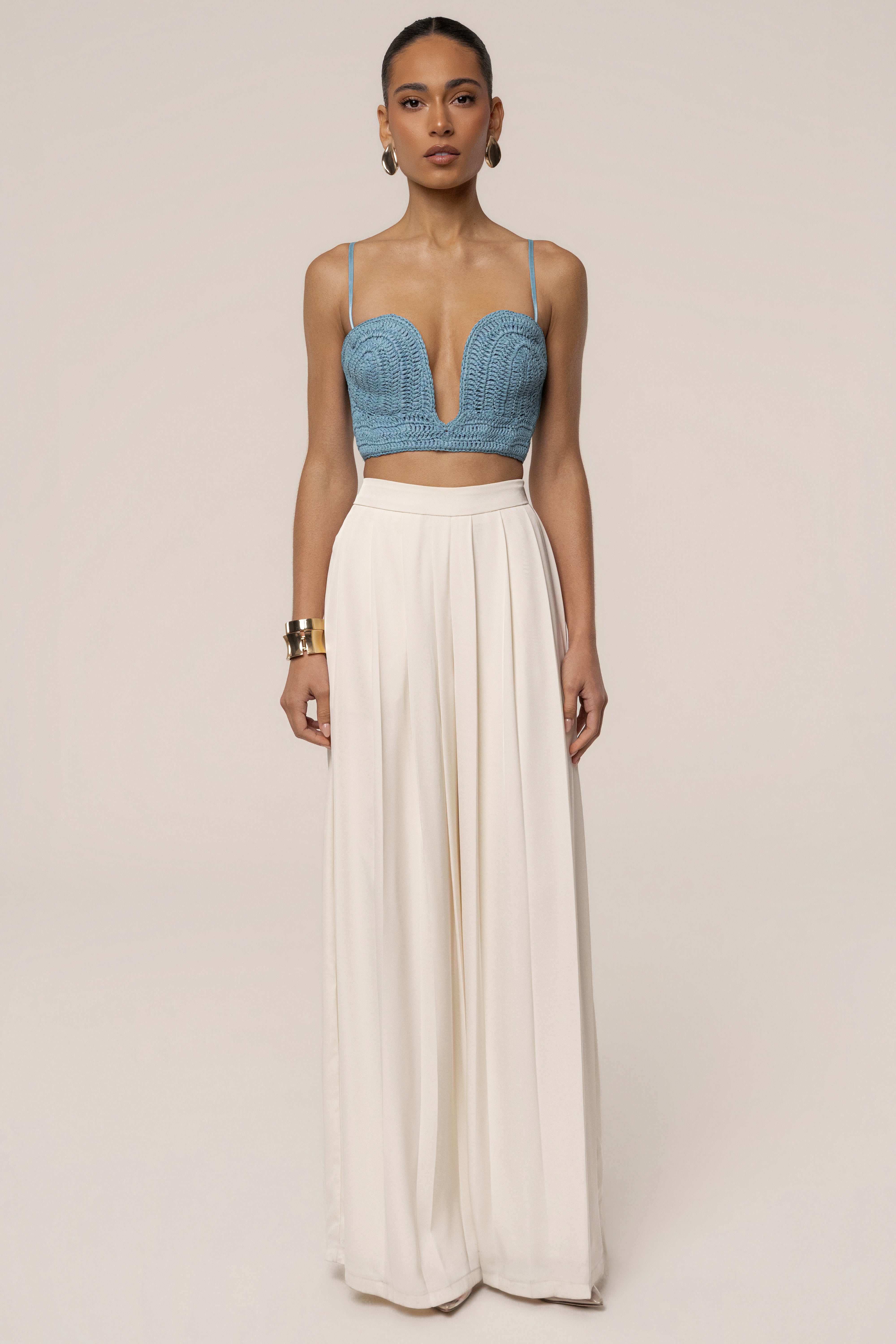 Blue Sail Away Texture Bustier