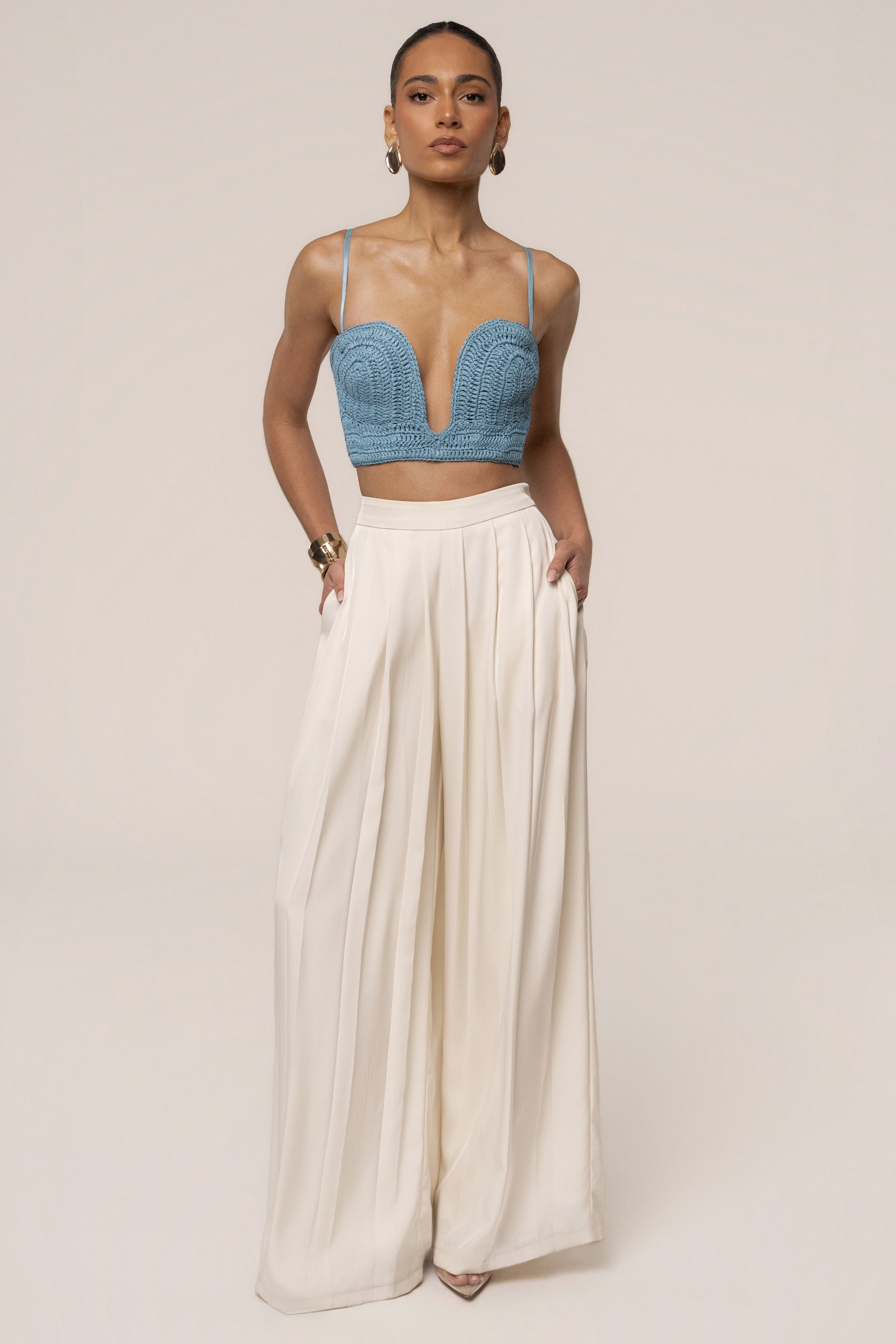 Blue Sail Away Texture Bustier