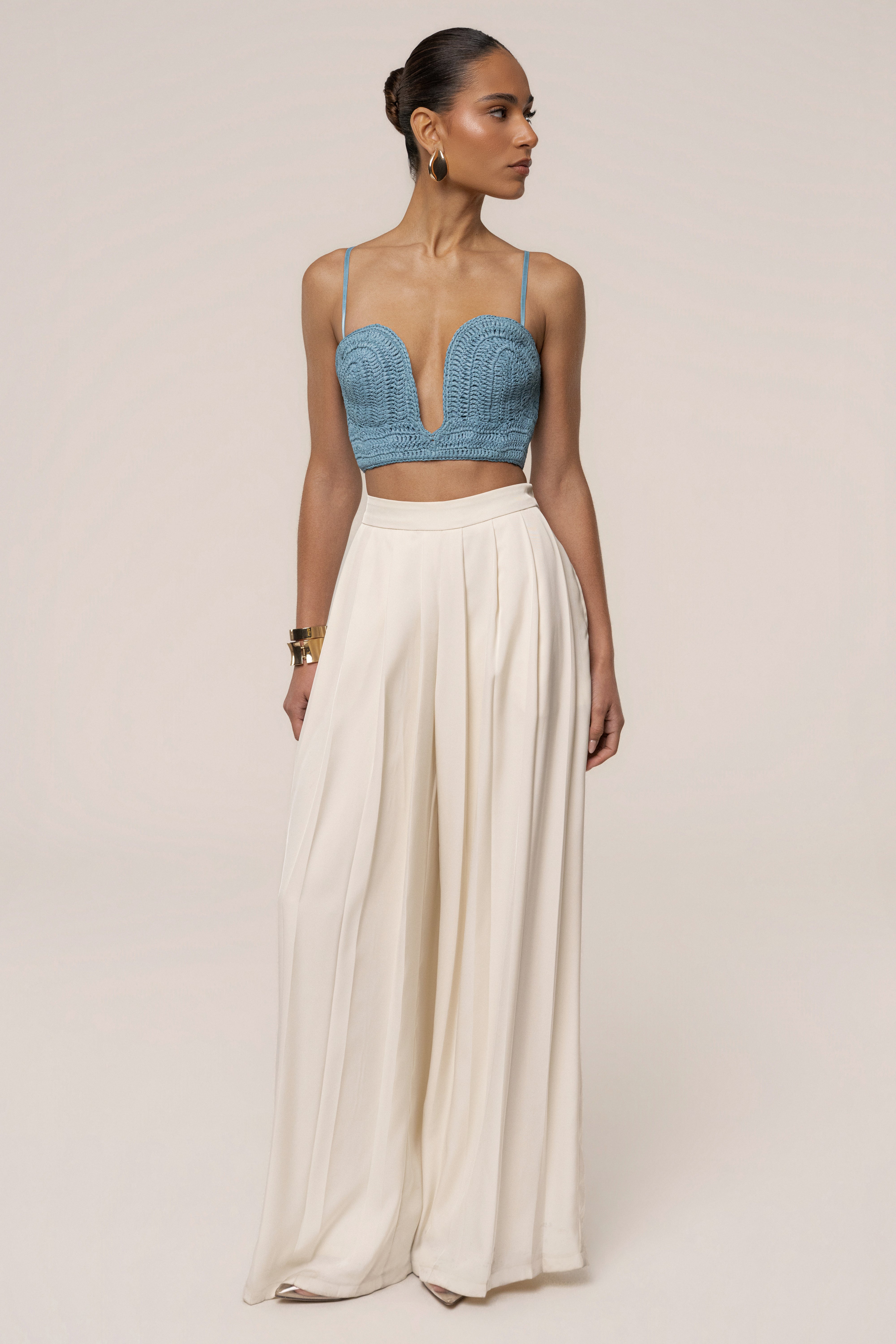Blue Sail Away Texture Bustier