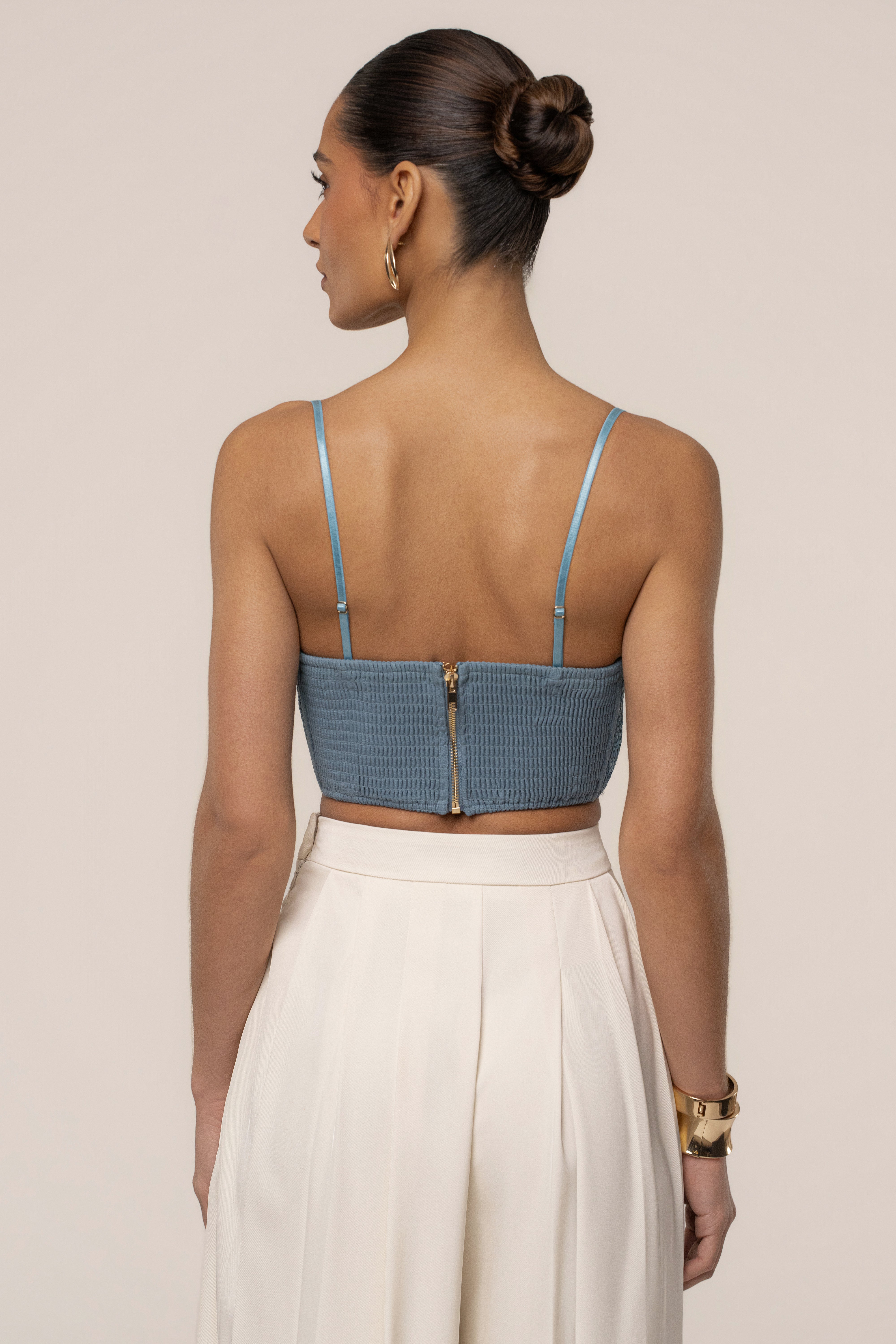 Blue Sail Away Texture Bustier