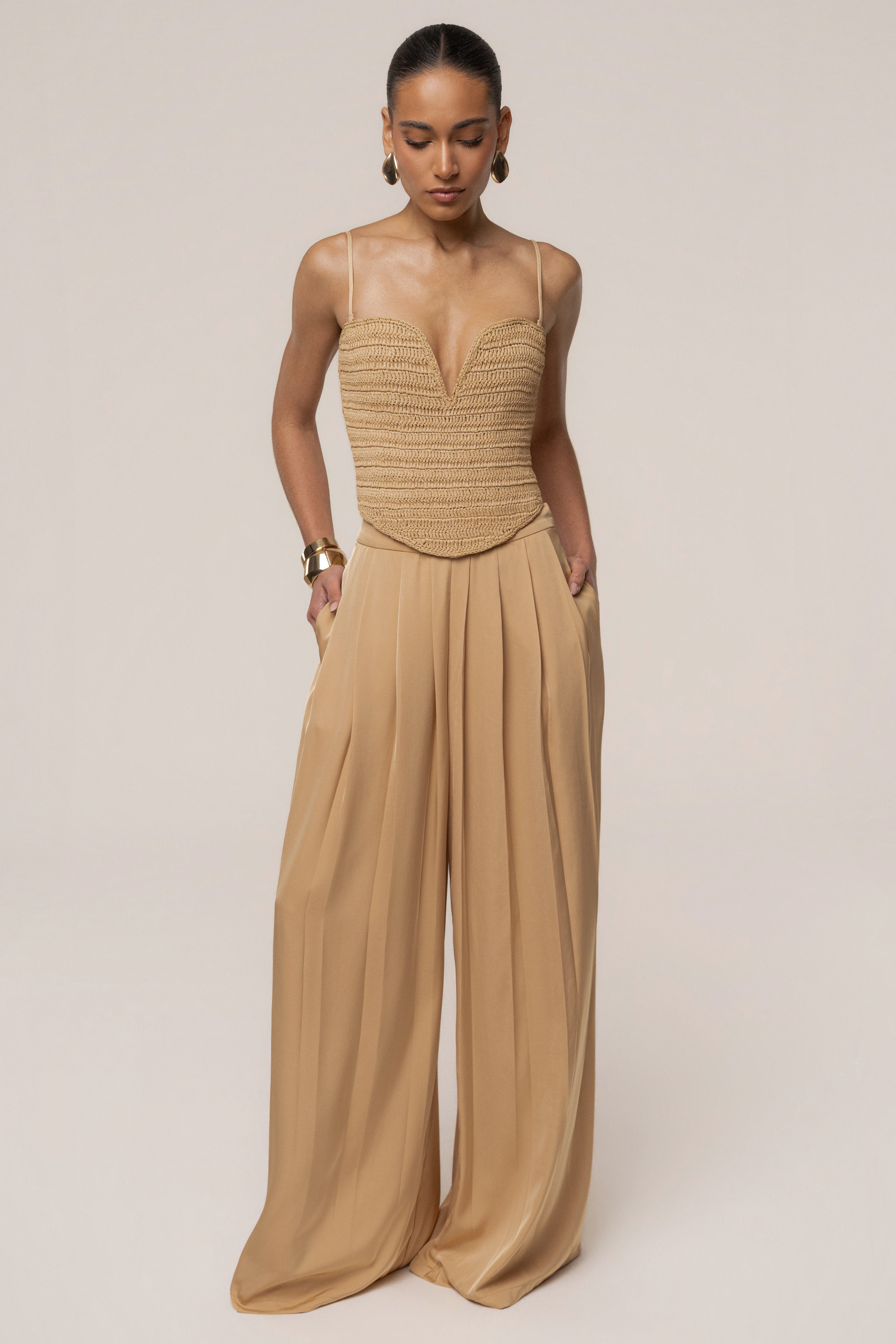 Beige natural form corset top by JLUXLABEL featuring structured design and supportive fit, ideal for stylish everyday wear.