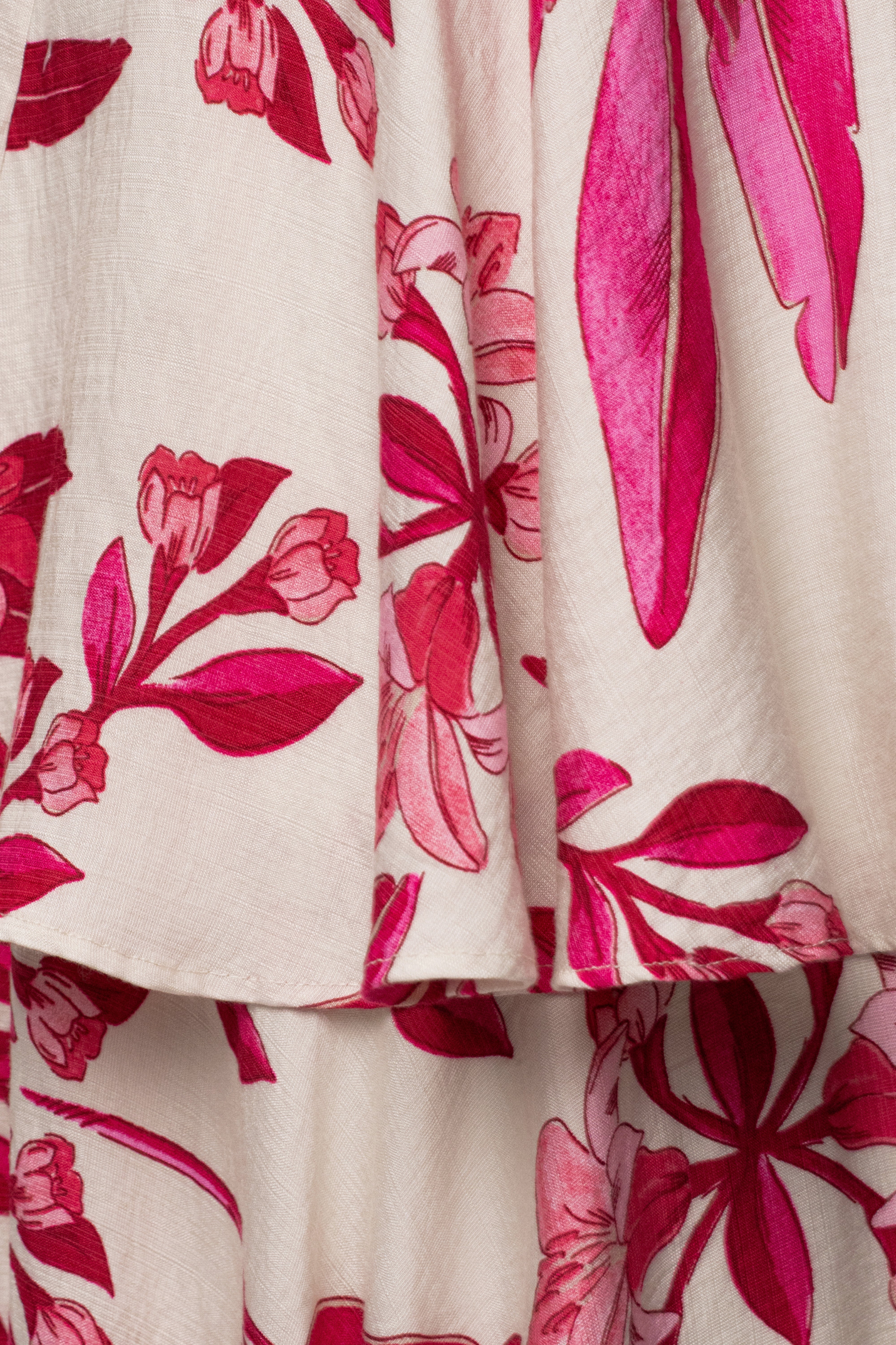 Pink floral jasmine ruffle maxi skirt by JLUXLABEL, flowing with ruffles and floral pattern, perfect for elegant summer outfits.