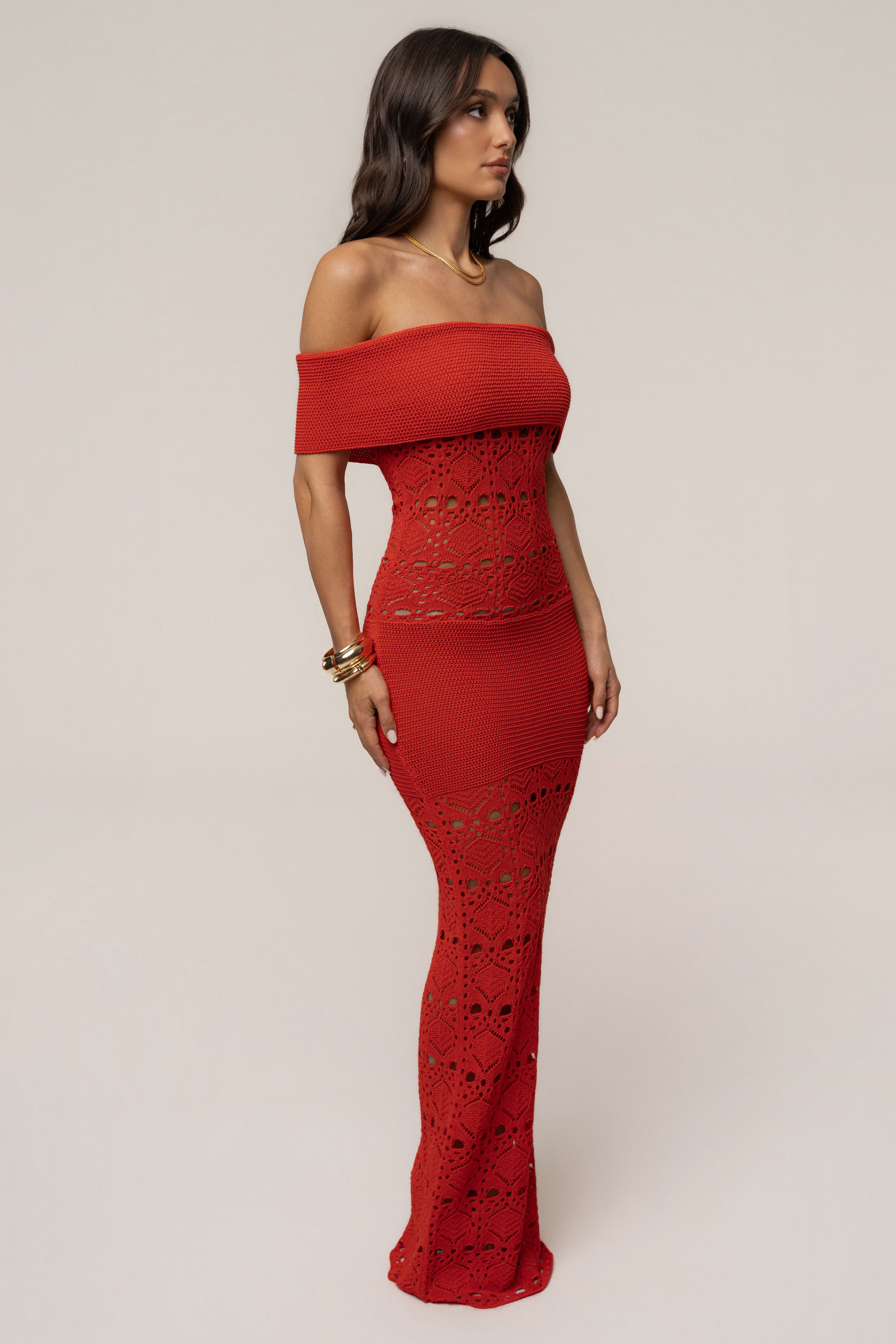 Red JLUXLABEL Resort Nights Maxi Dress with flowing fabric and sleeveless design, perfect for summer beach outings.