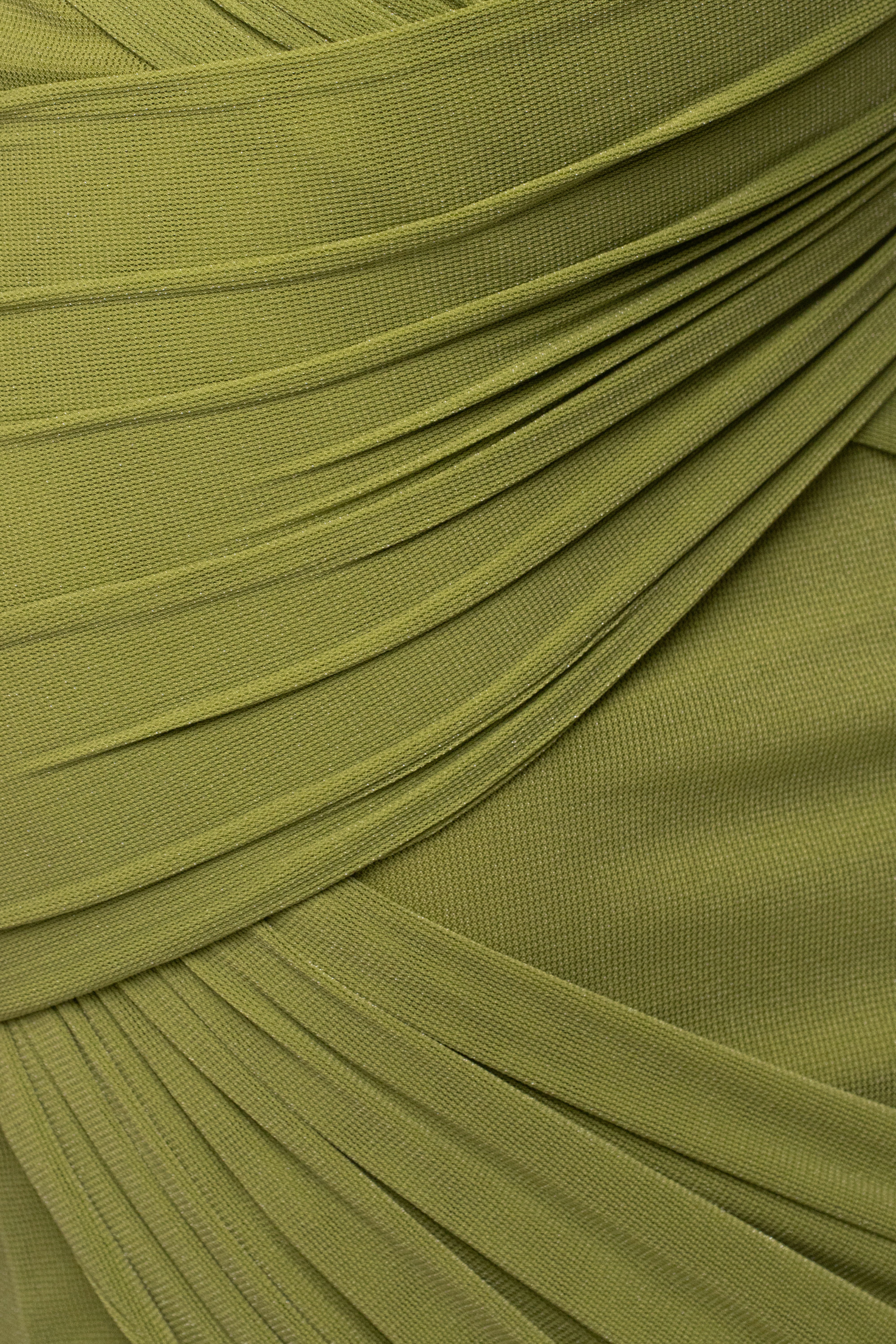 Lime Divine Drape Skirt Set