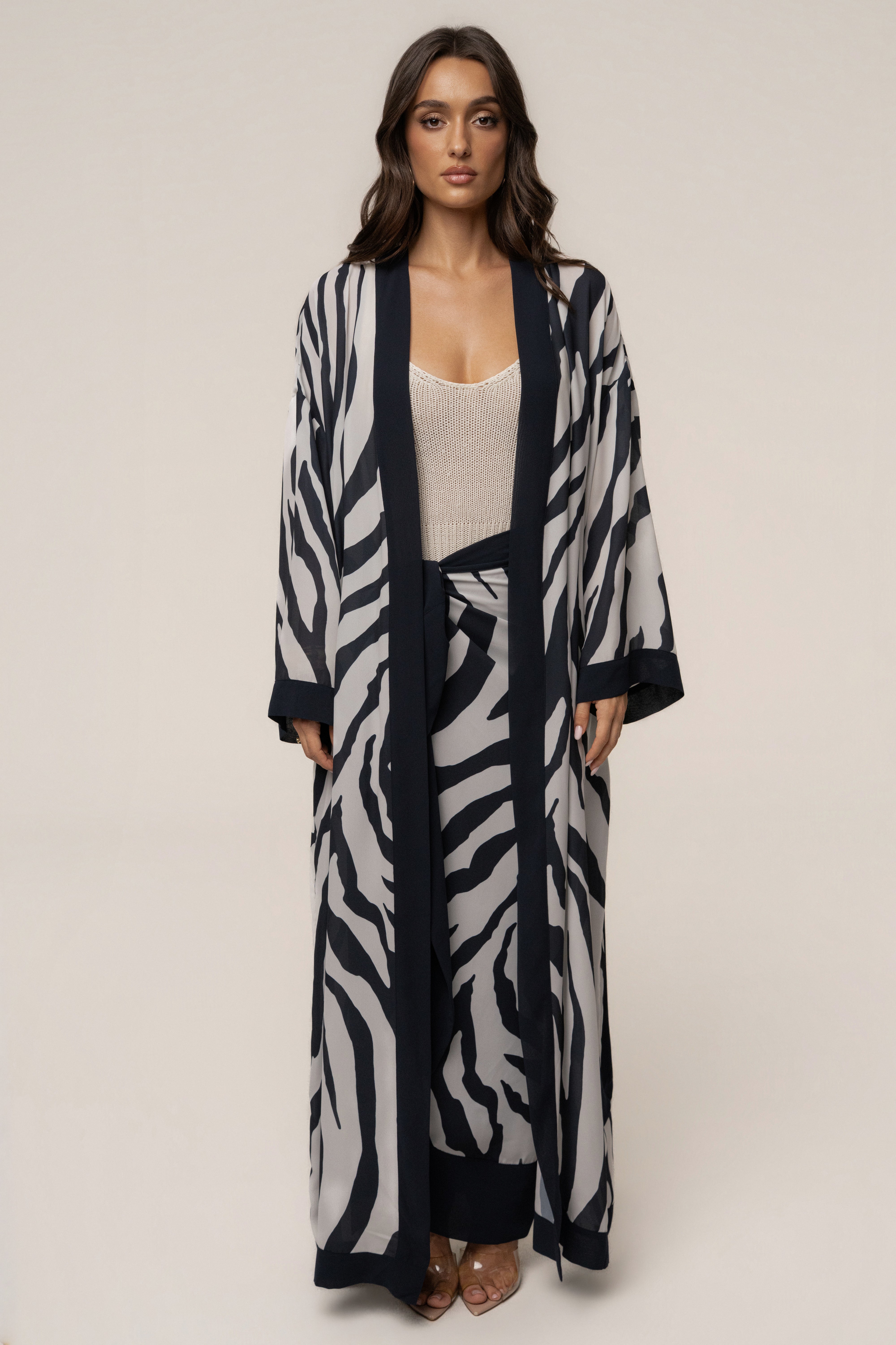 Navy Zebra Safari Days Duster