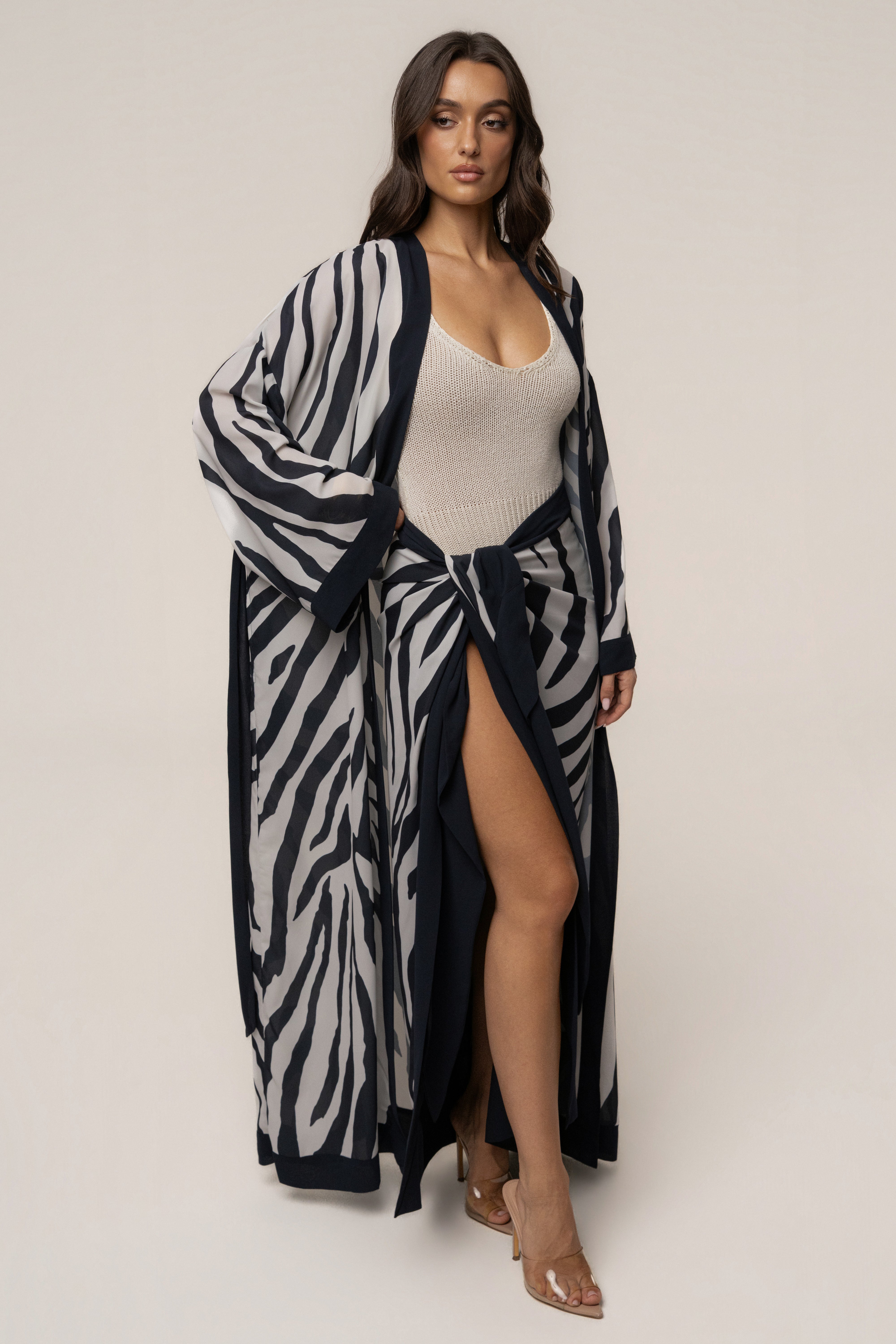 Navy Zebra Wild Current Sarong