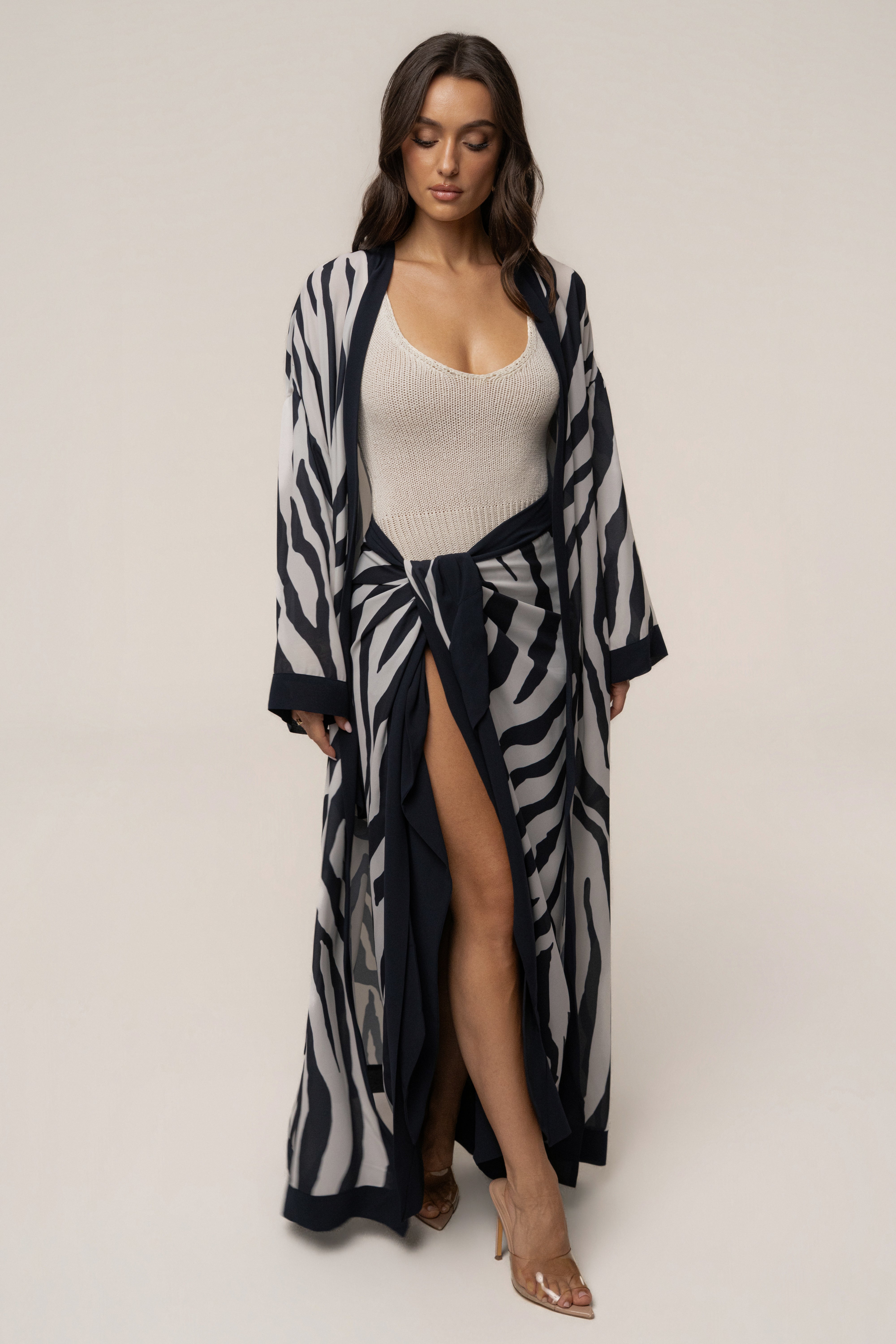 Navy Zebra Safari Days Duster