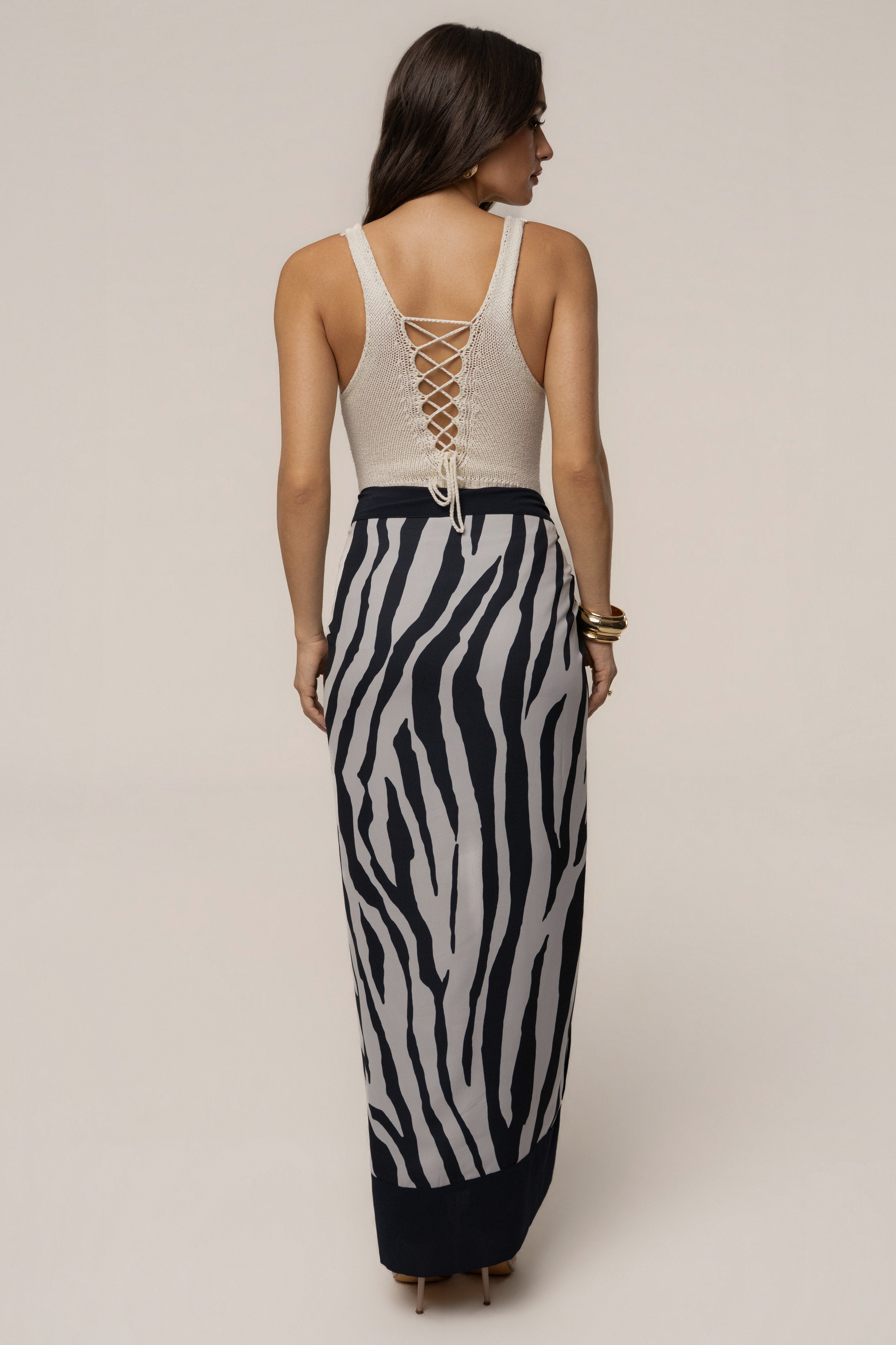 Navy Zebra Wild Current Sarong