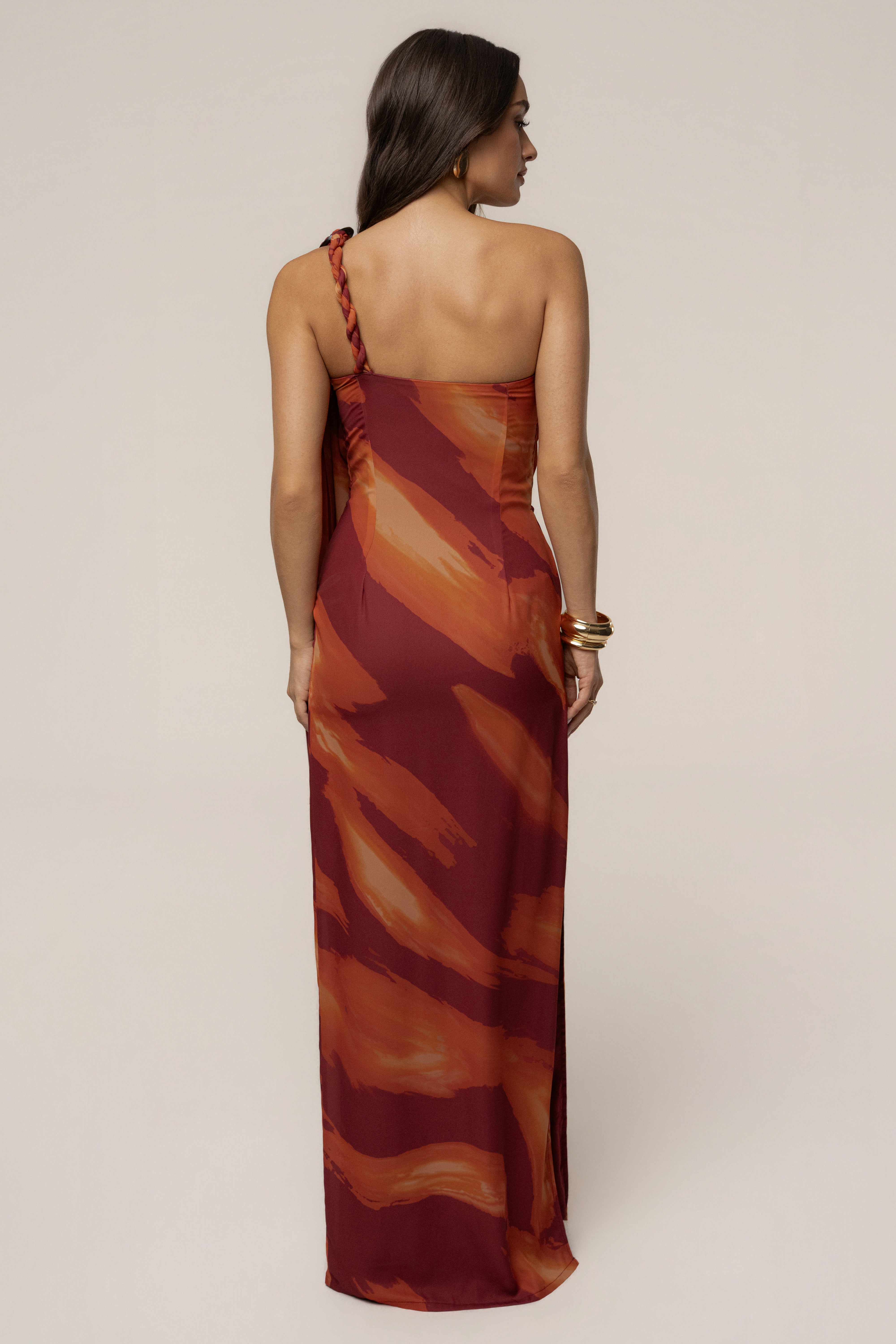 Crimson Dusk Gallery Night Maxi Dress