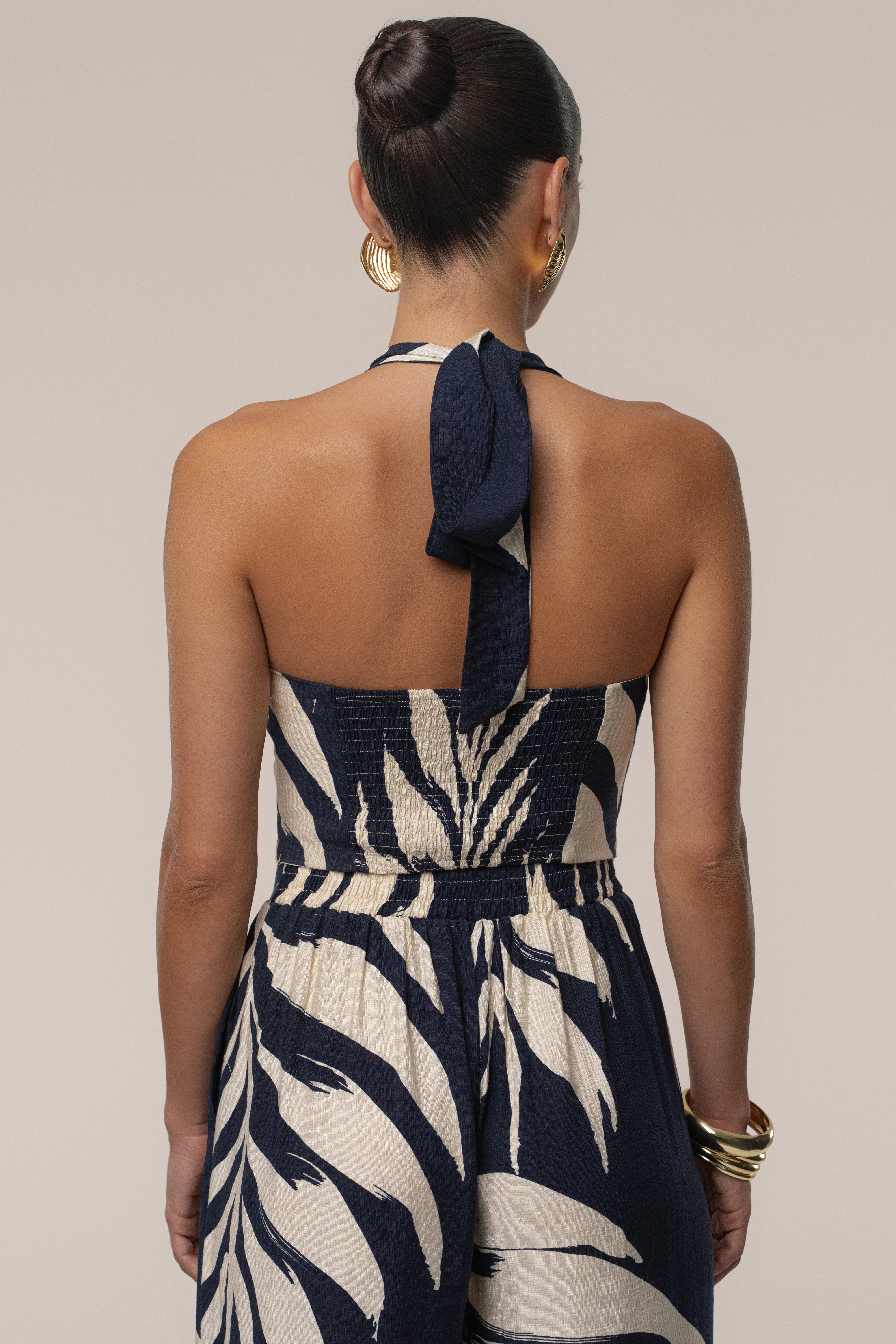 Navy Palm Print Tropical Daze Pant Set - JLUXLABEL