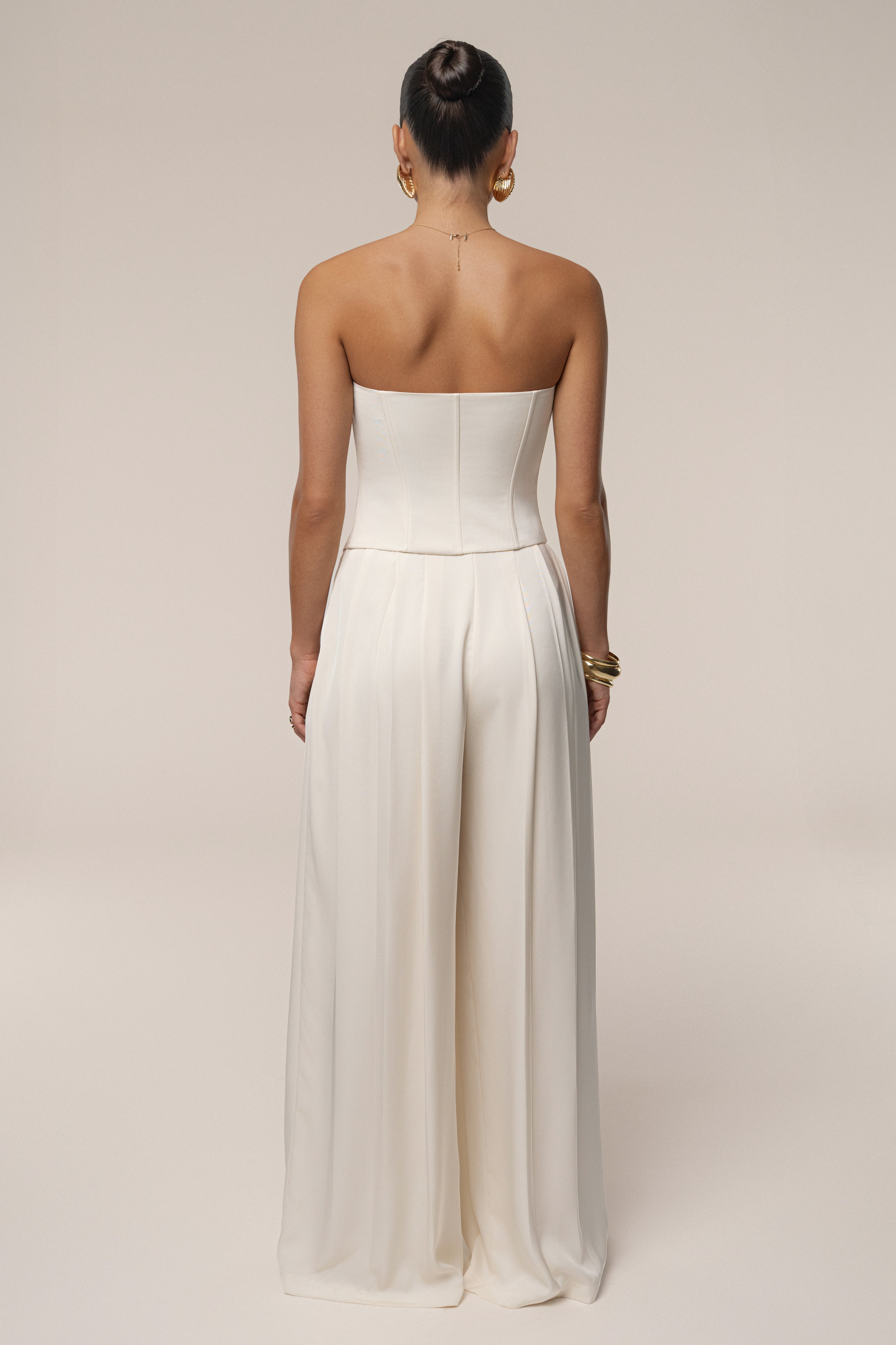 Buttercream Viv Satin Bustier Top - JLUXLABEL