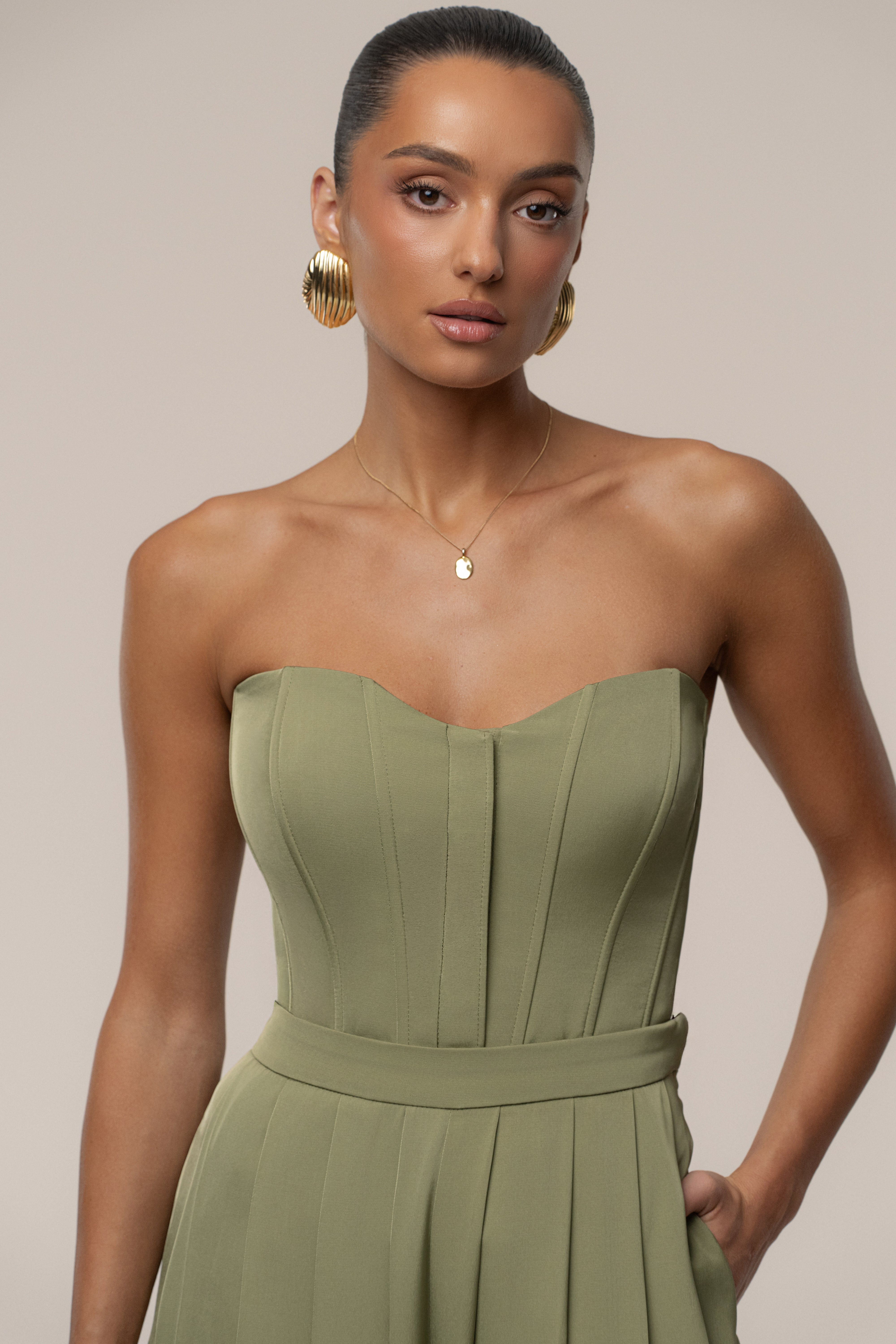 Olive Viv Satin Bustier Top - JLUXLABEL