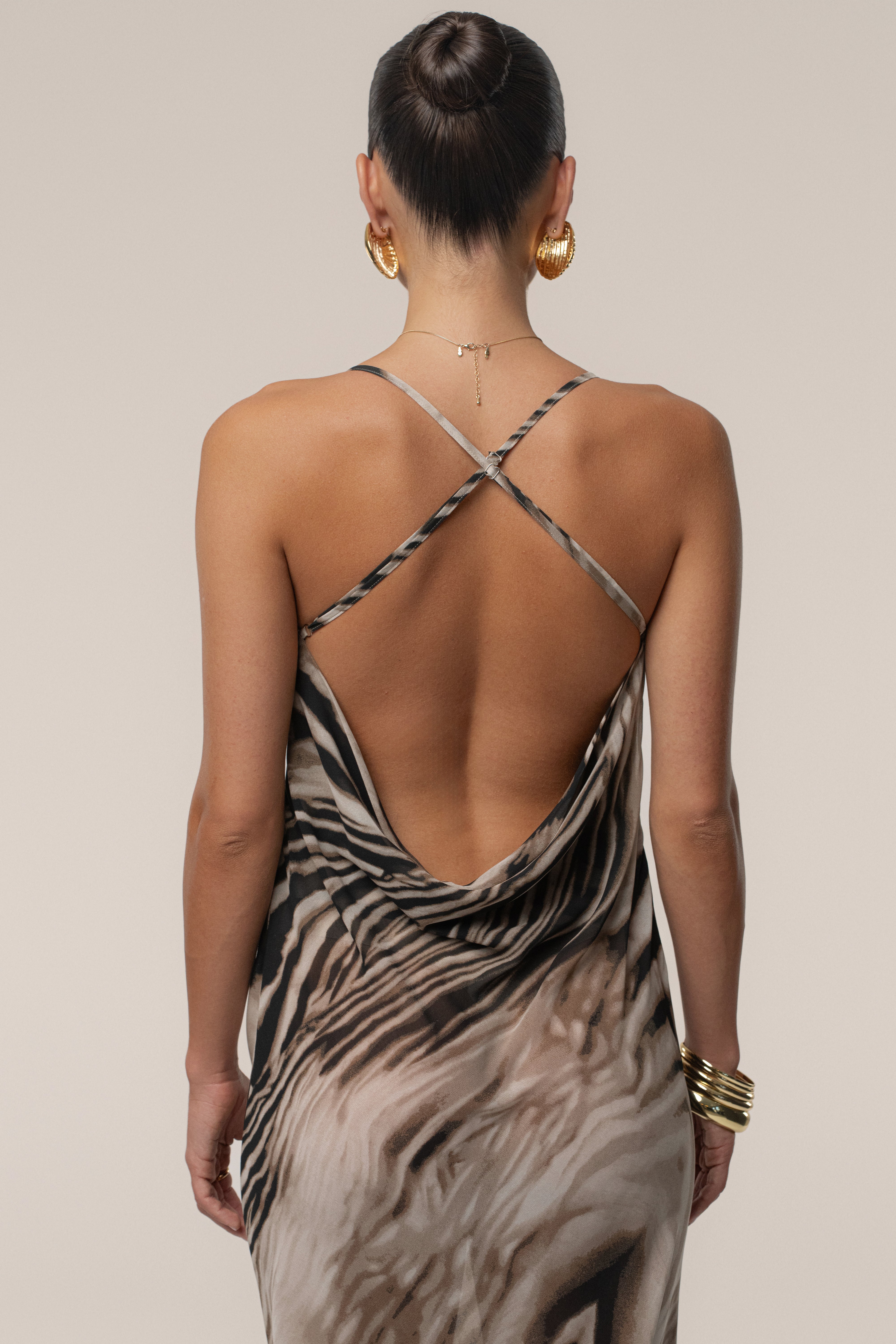 Brown Zebra Print Infinite Journey Maxi Dress - JLUXLABEL