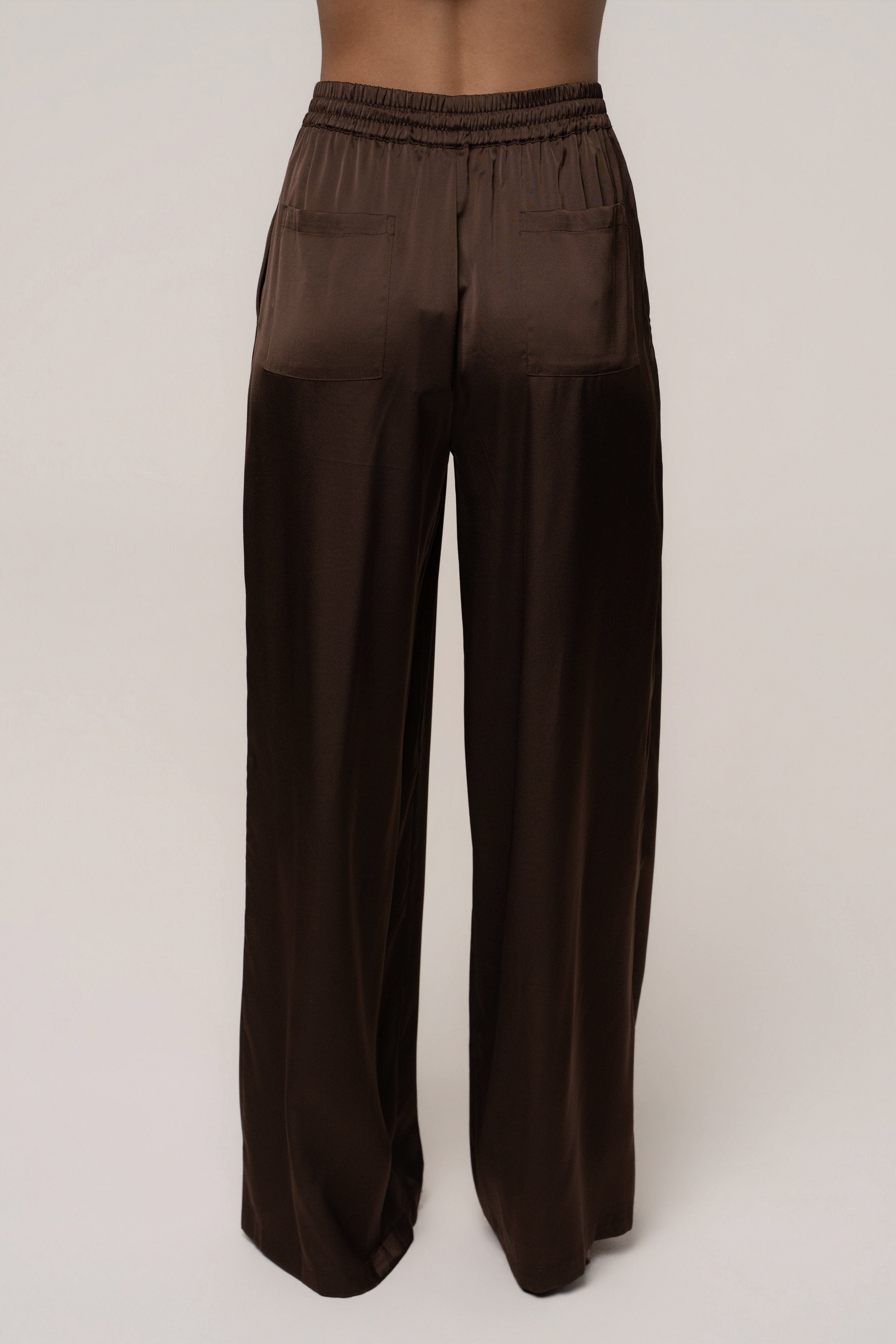 Chocolate Sunny Day Drawstring Pants by JLUXLABEL, stylish bottoms with a relaxed fit and drawstring waist, shown in new colors.