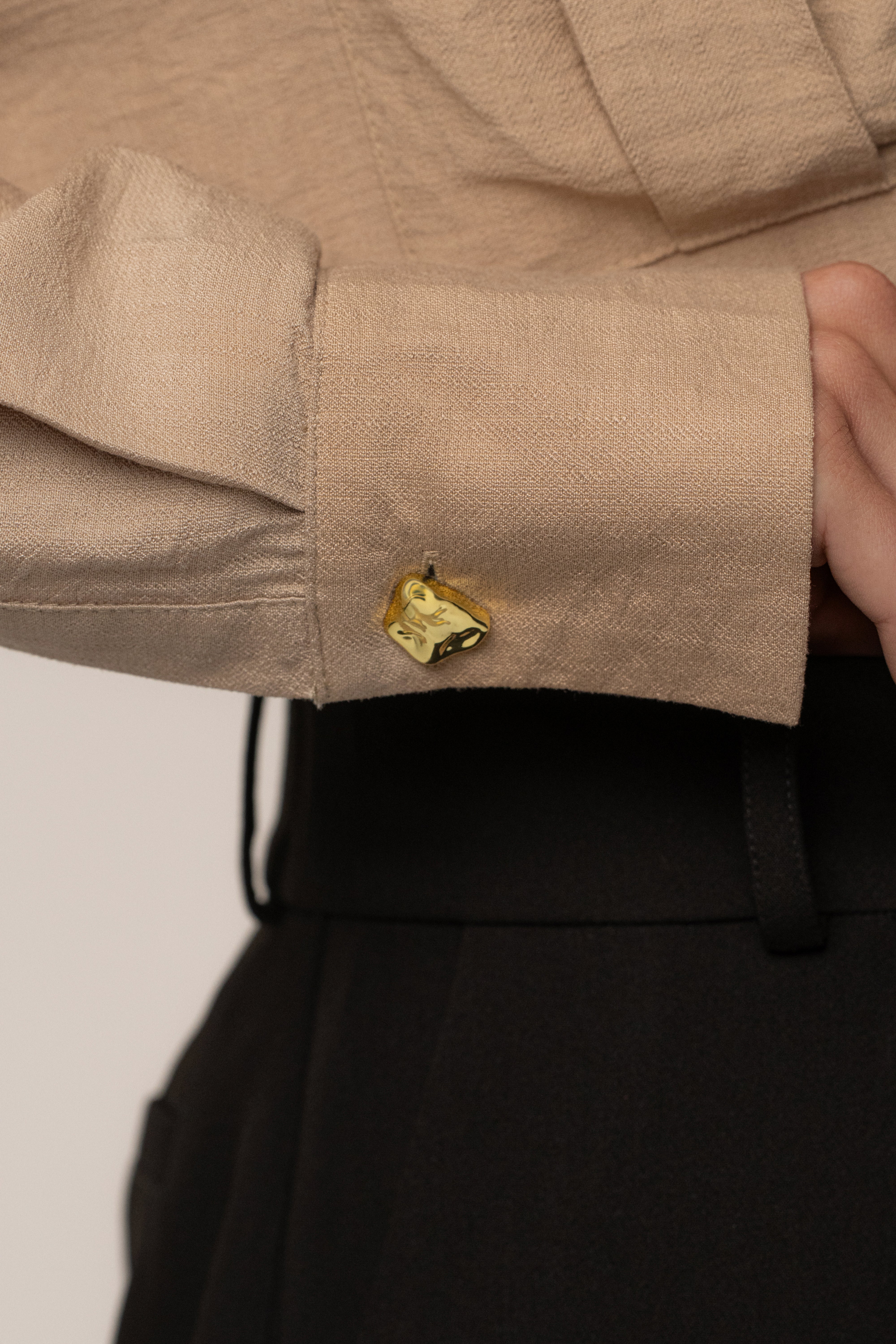 Tan Drift Collared Cargo Top - JLUXLABEL