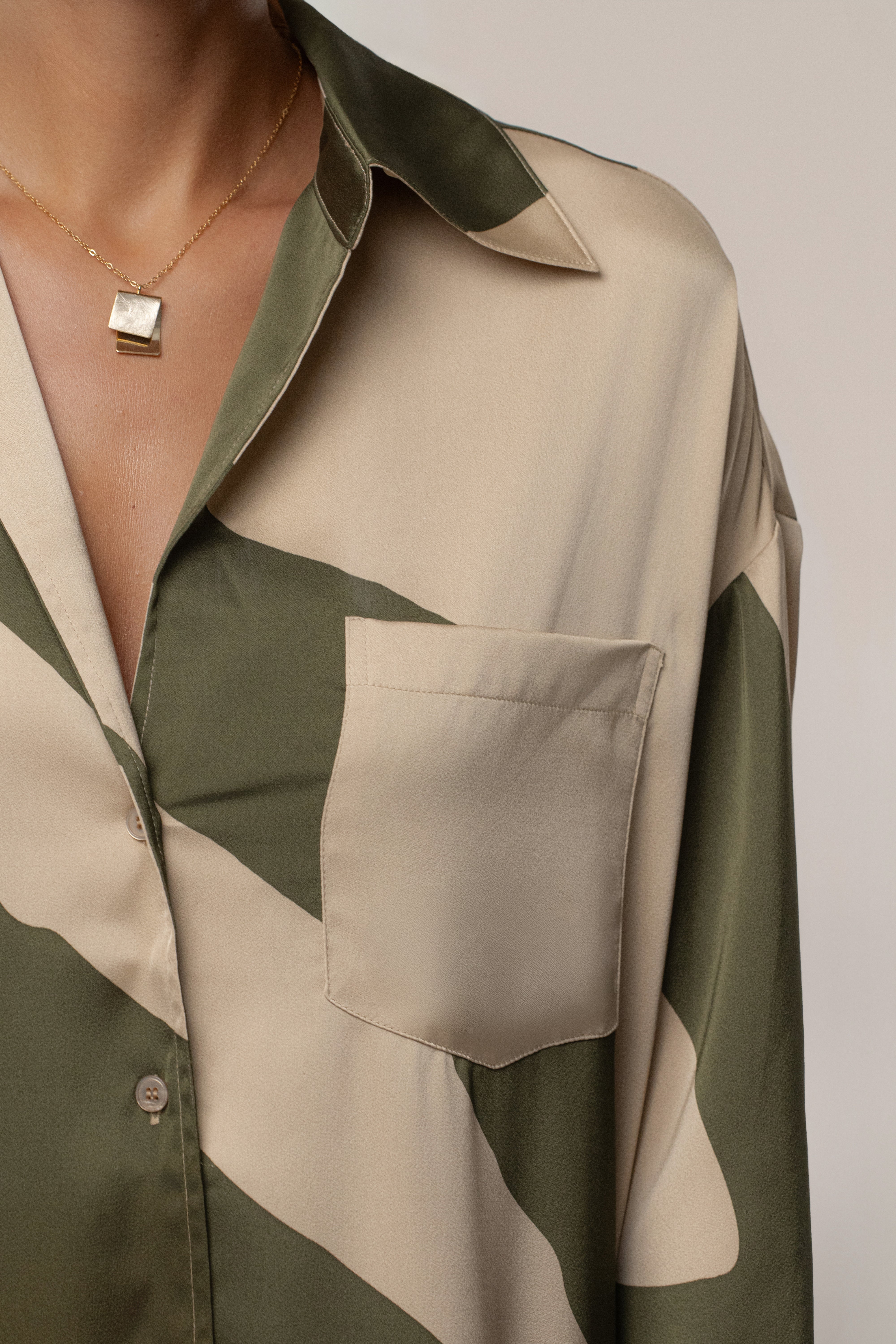 Multi Satin Safari Maxi Dress - JLUXLABEL