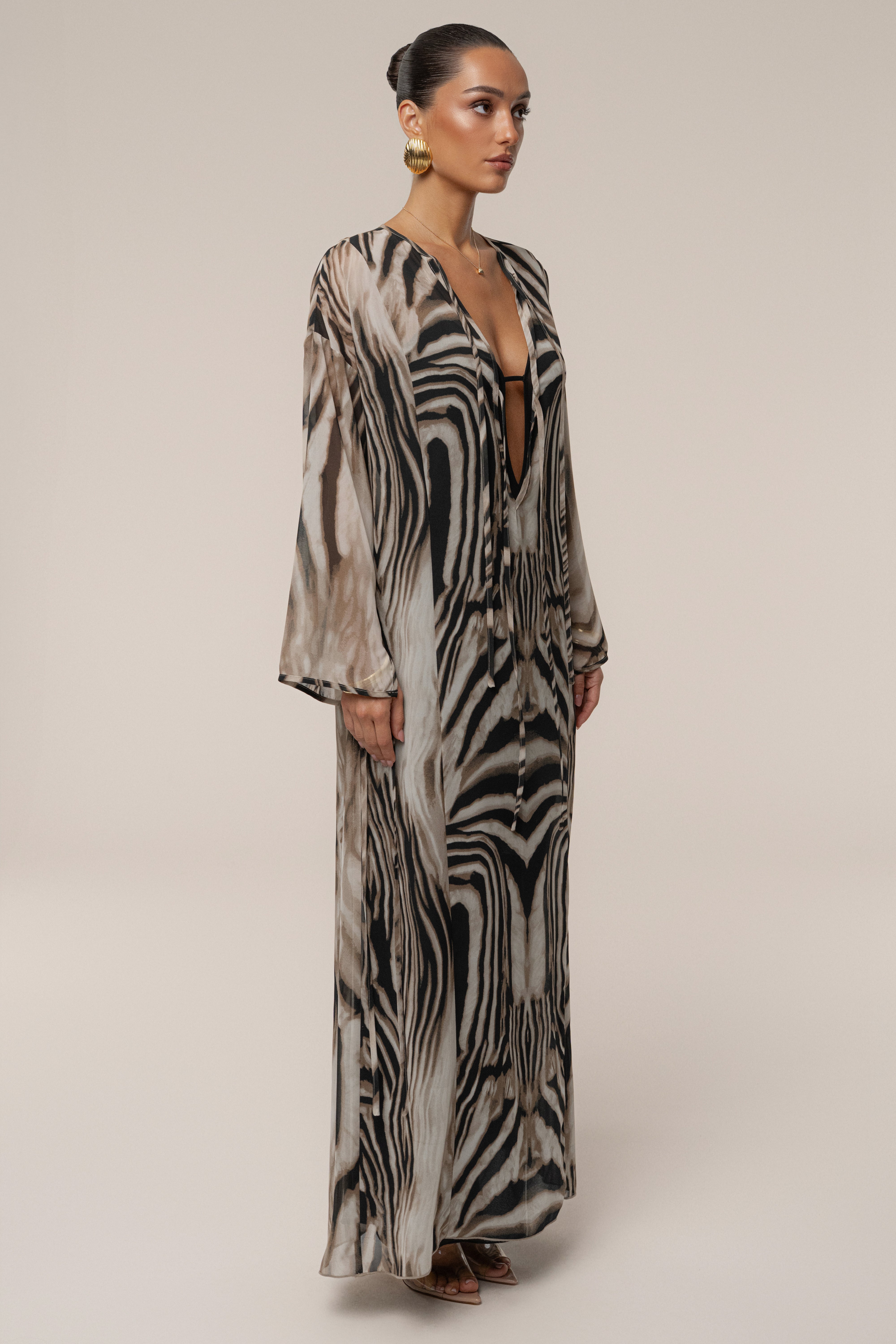 Brown Zebra New Vista Maxi Dress - JLUXLABEL