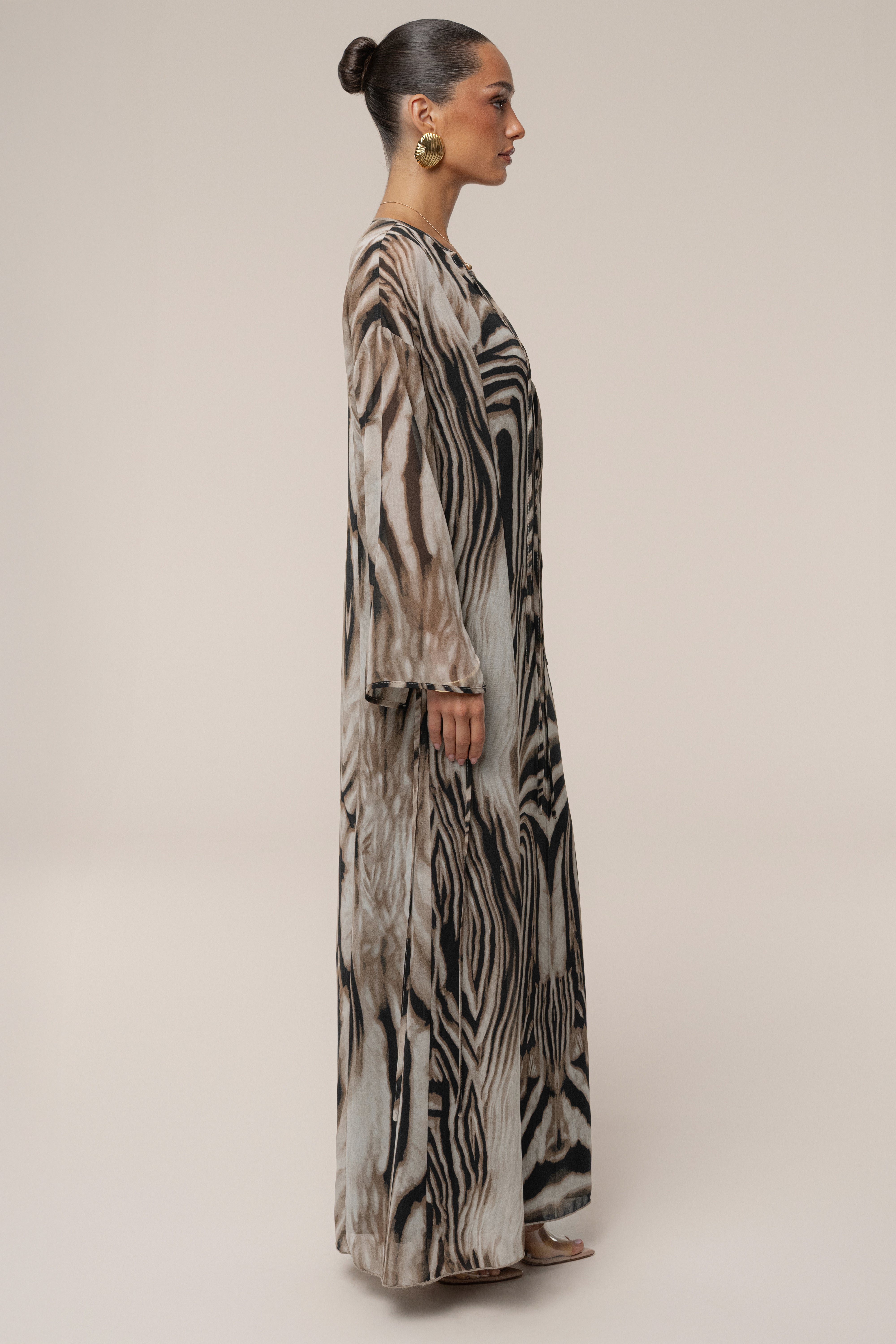 Brown Zebra New Vista Maxi Dress - JLUXLABEL