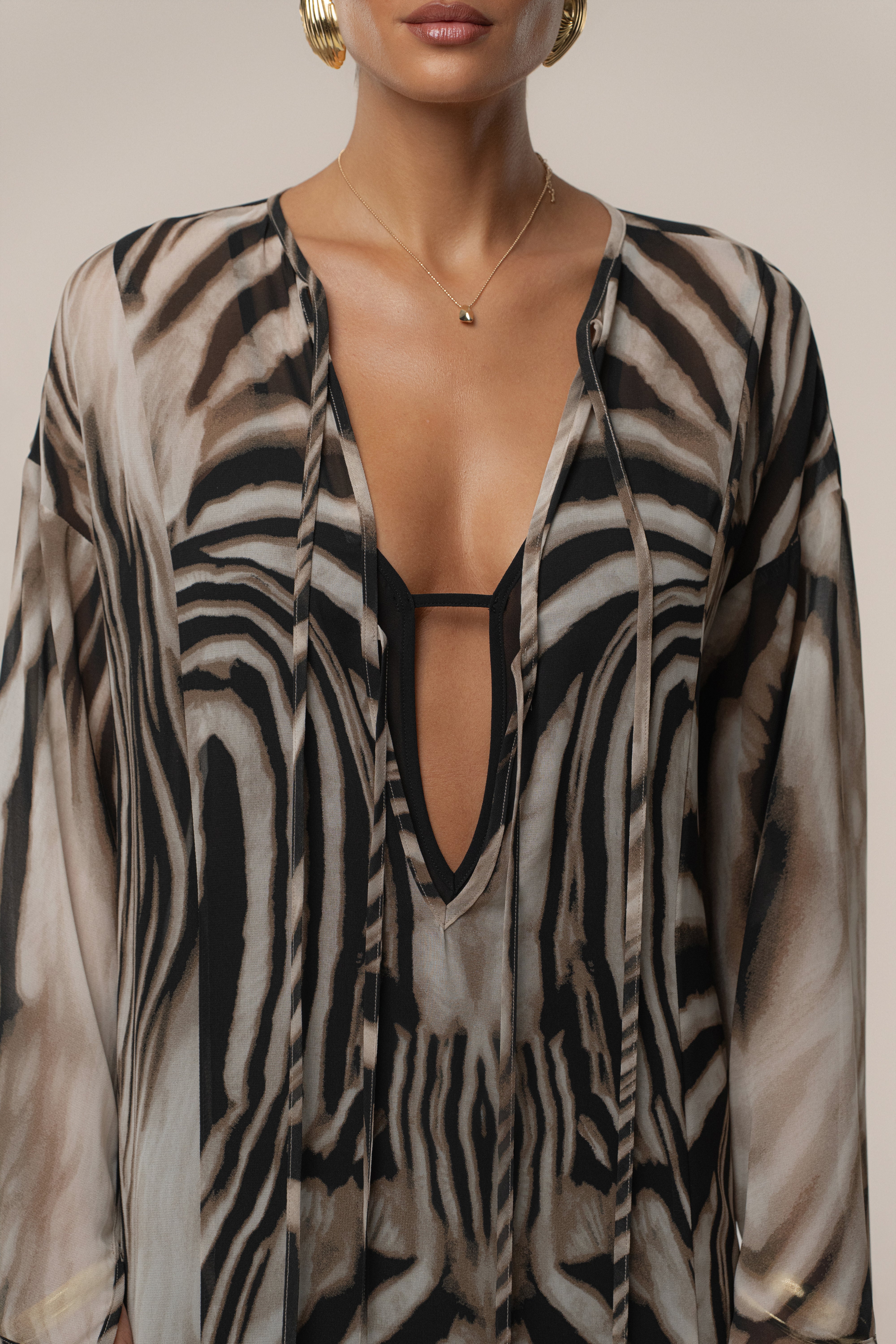 Brown Zebra New Vista Maxi Dress - JLUXLABEL