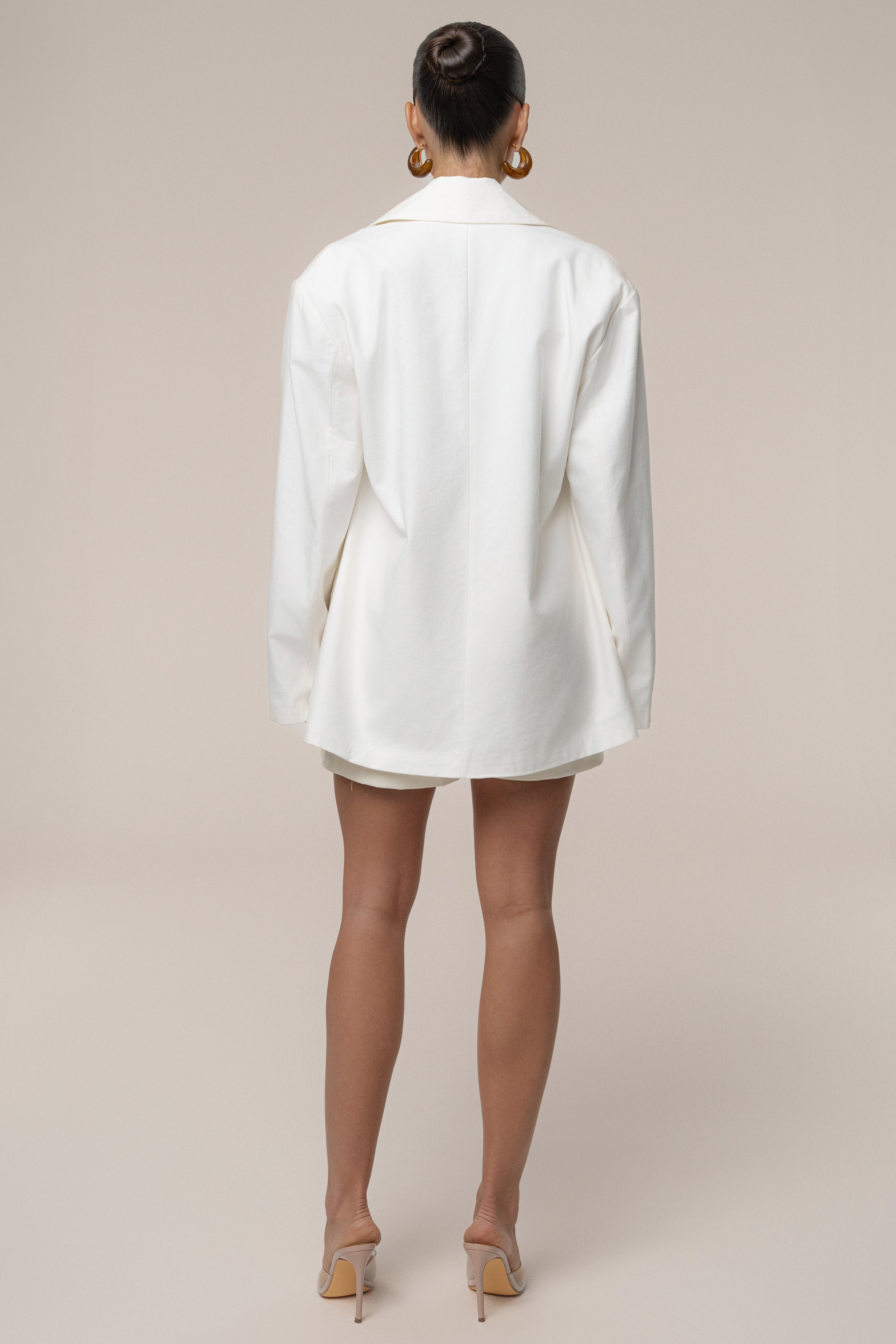 Ivory Precision Woven Blazer - JLUXLABEL