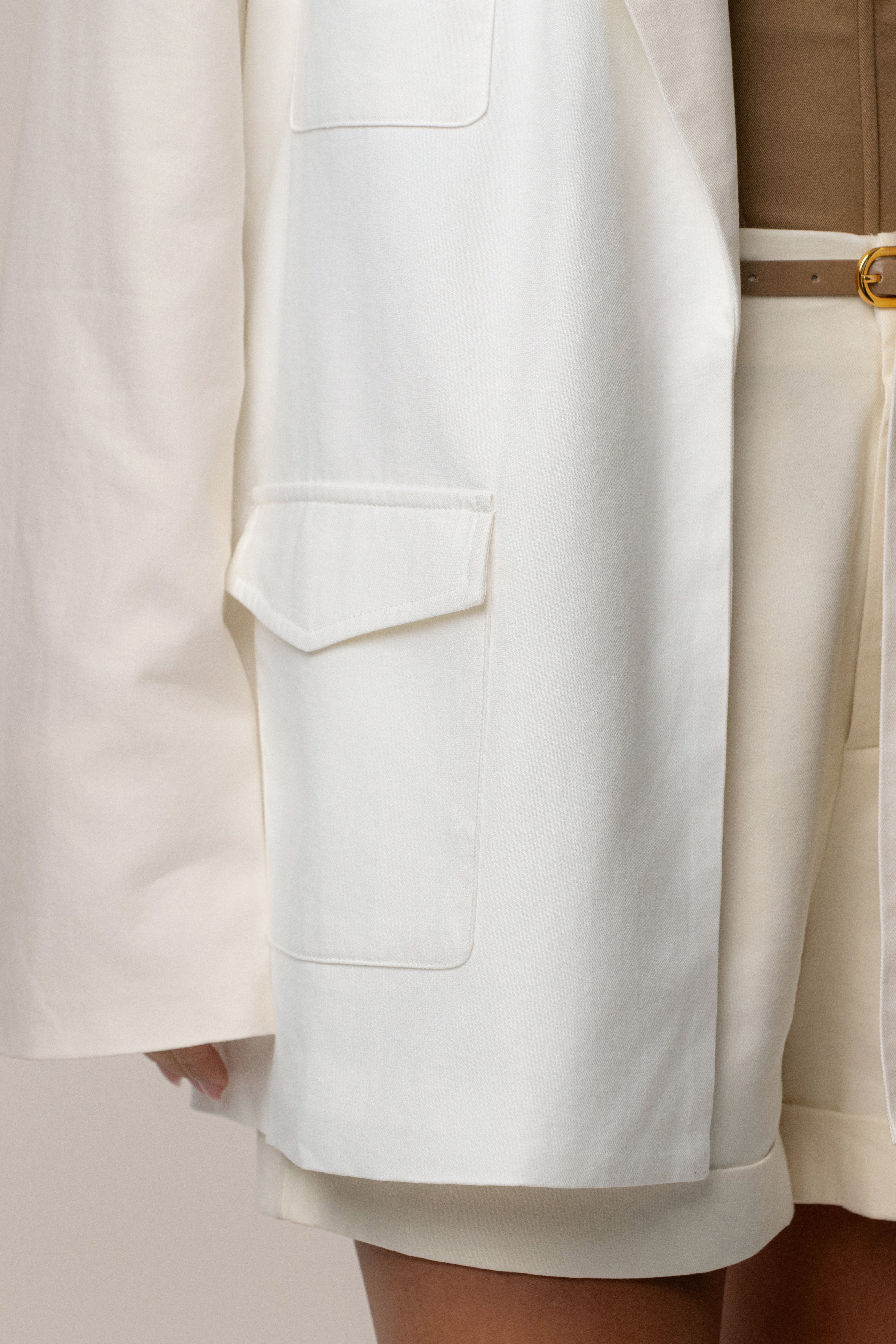 Ivory Precision Woven Blazer - JLUXLABEL