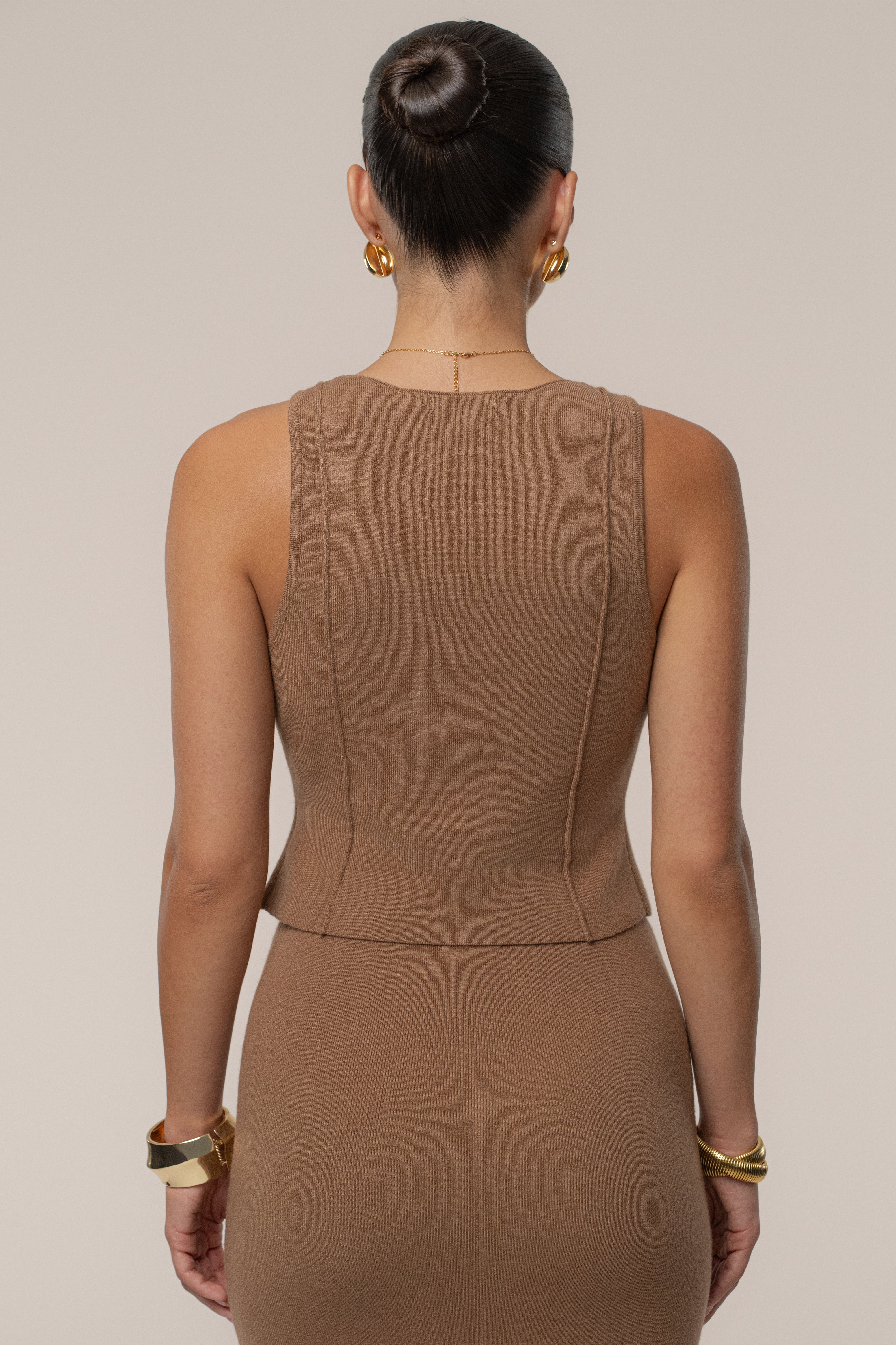 Tan Soft Sands Knit Skirt Set - JLUXLABEL