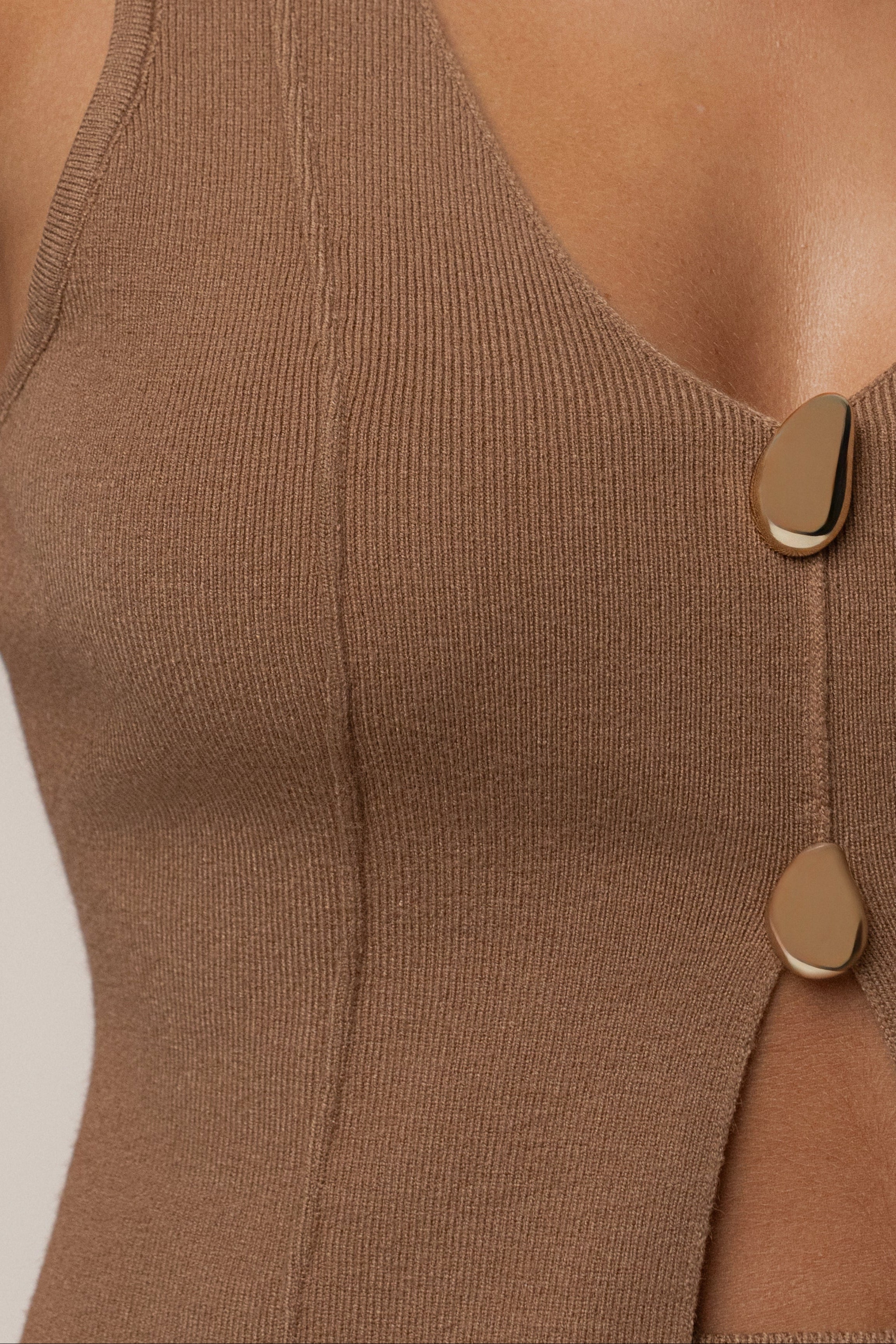 Tan Soft Sands Knit Skirt Set - JLUXLABEL