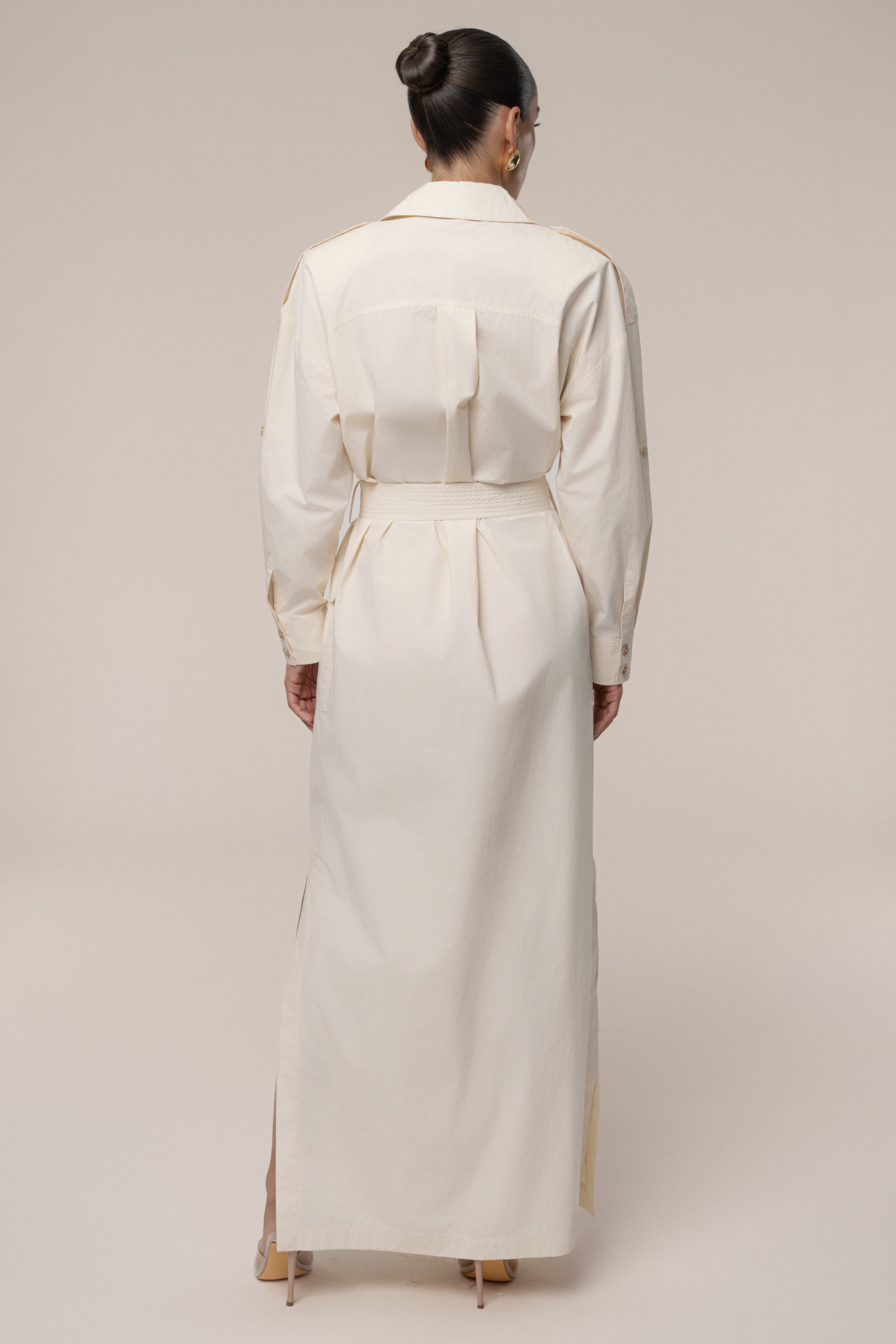 Buttercream Harbor Shore Belted Maxi Dress - JLUXLABEL