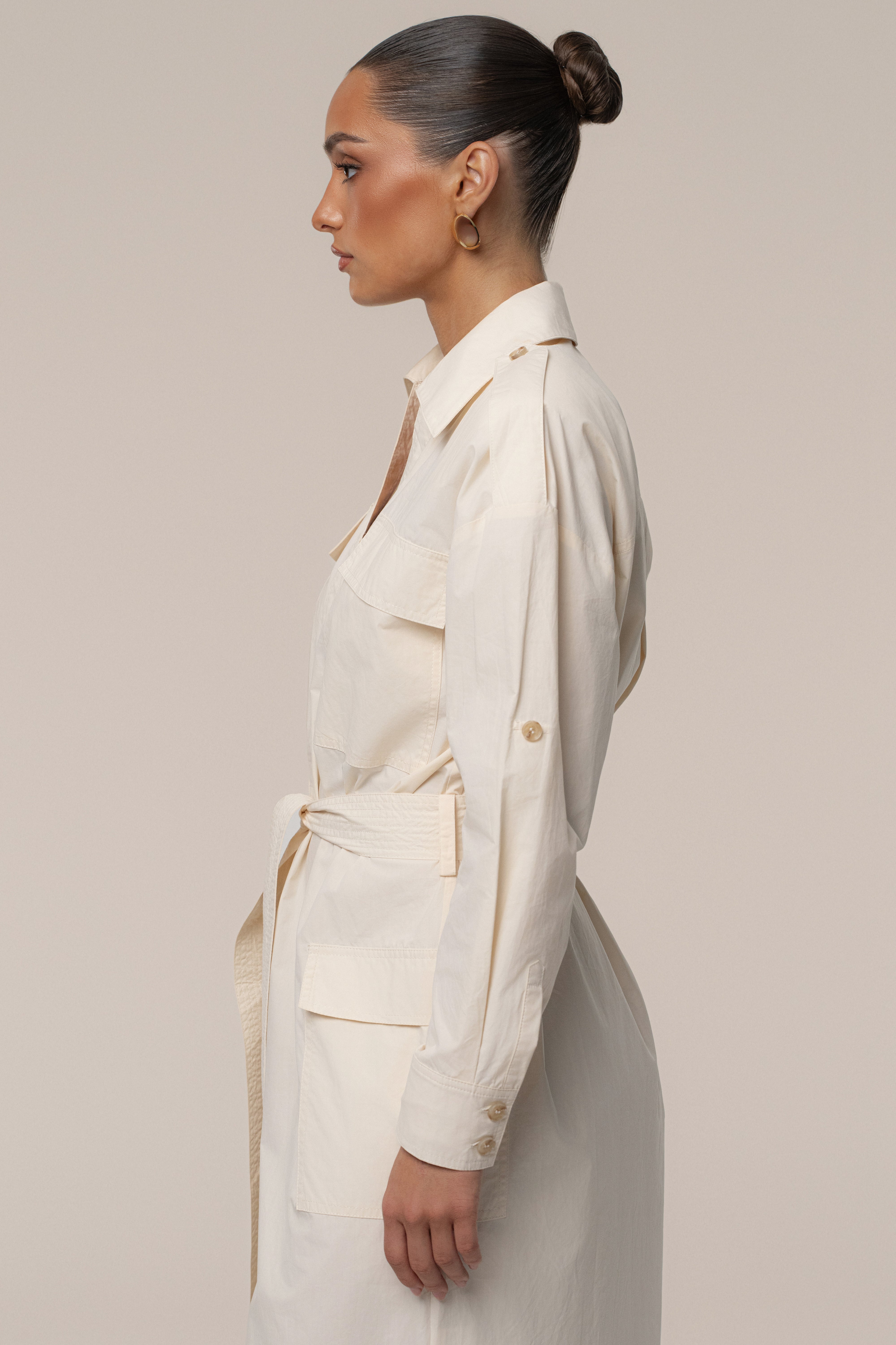 Buttercream Harbor Shore Belted Maxi Dress - JLUXLABEL