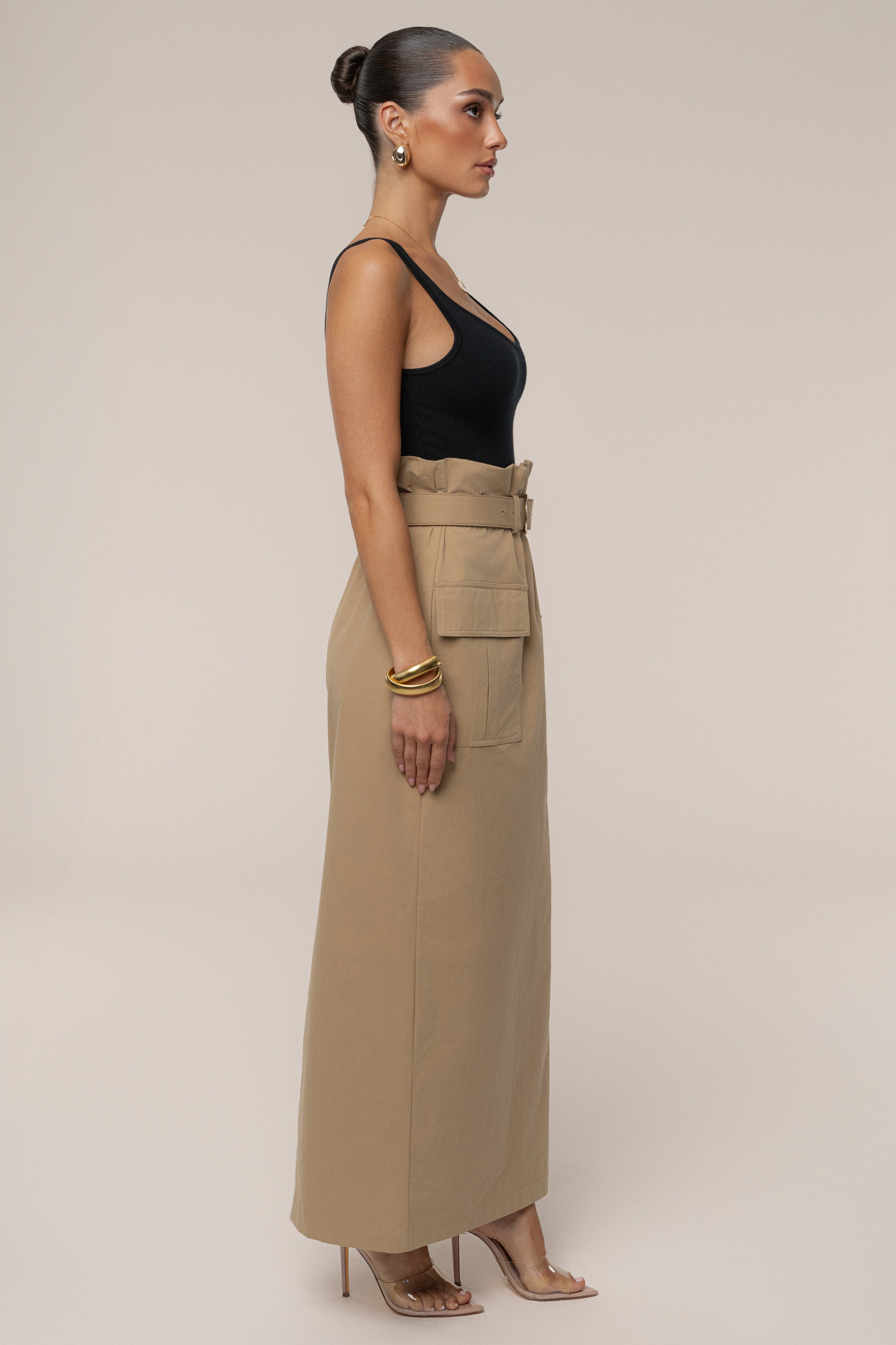 Khaki New Edge Cargo Skirt - JLUXLABEL