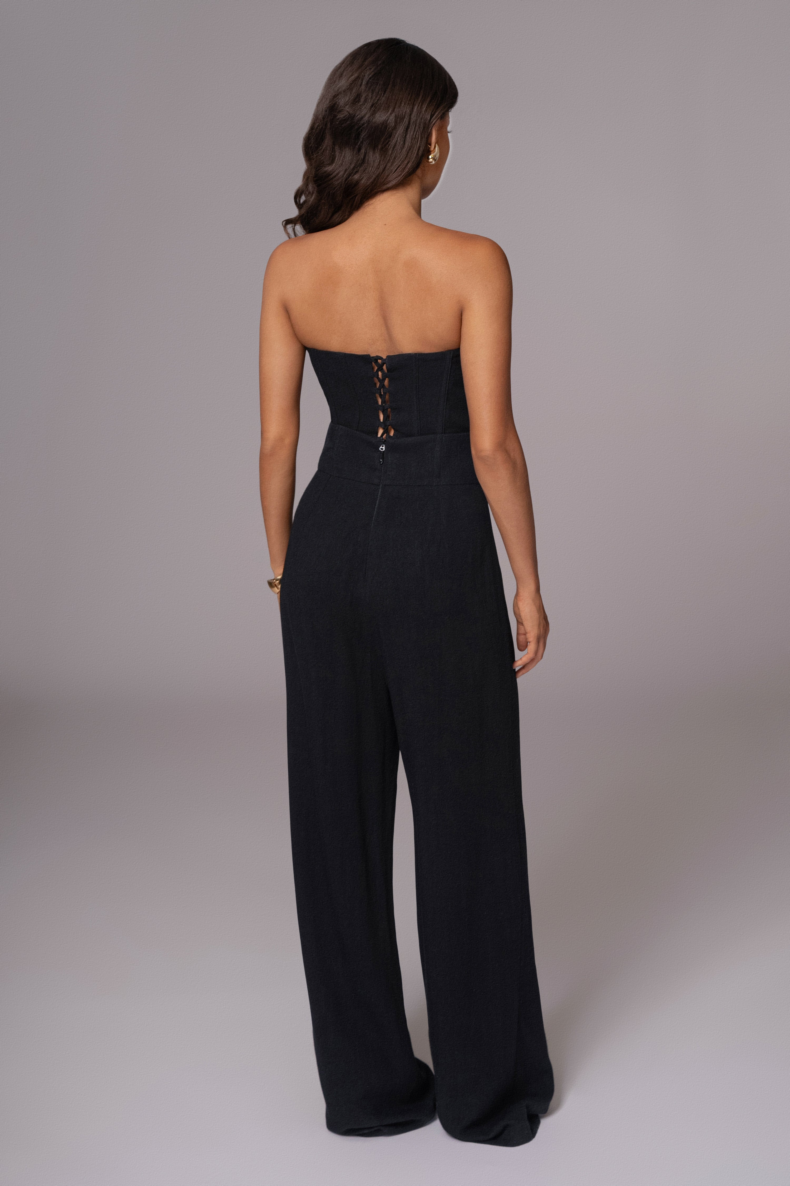 Black Beyond The Sea Linen Corset - JLUXLABEL