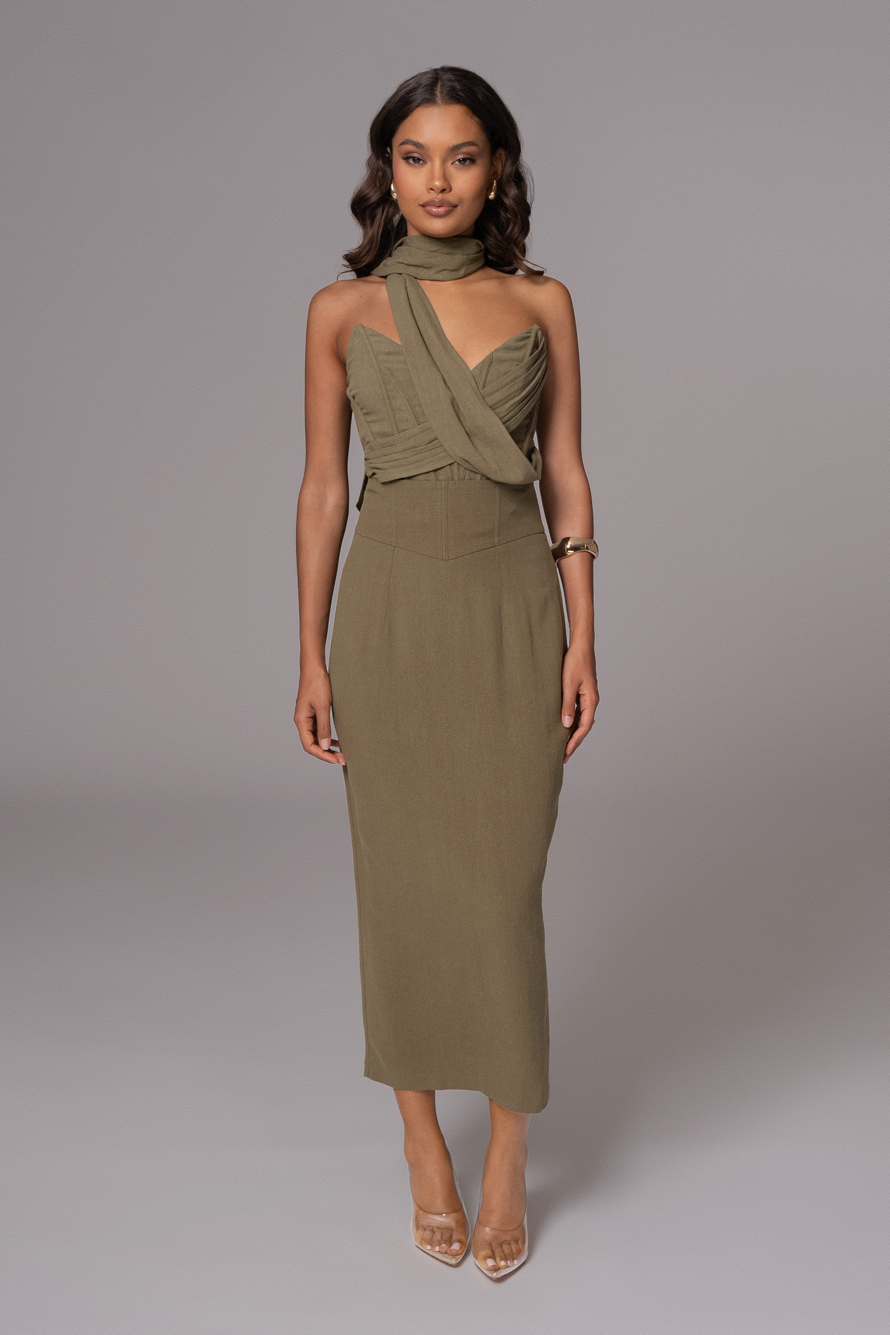 Olive Coastland Linen Skirt - JLUXLABEL