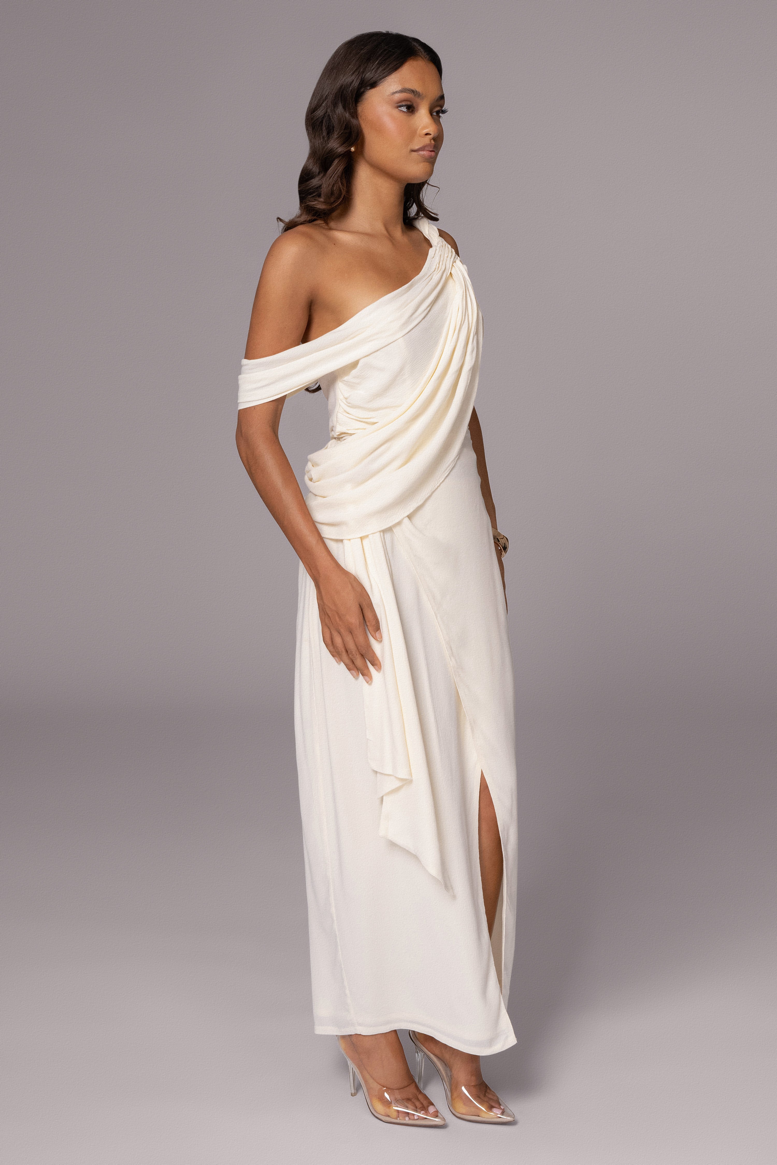 Ivory Diosa Drape Top - JLUXLABEL