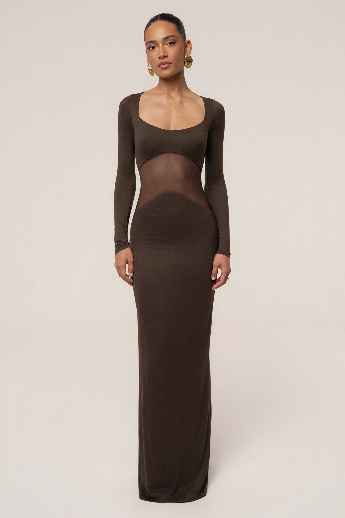 Chocolate Glitz Hour Maxi Dress - JLUXLABEL